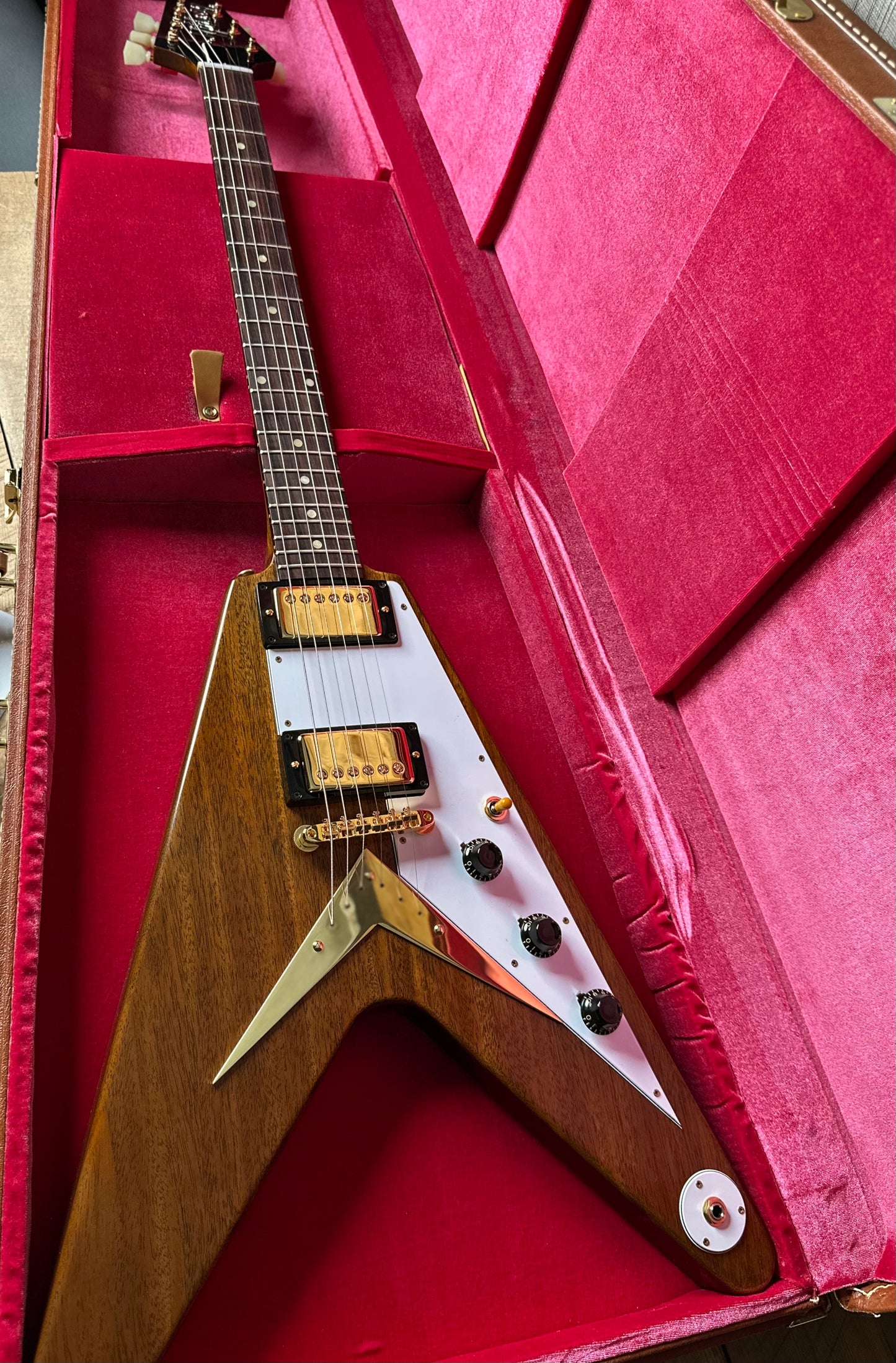 Gibson Custom 1958 Mahogany Flying V Reissue VOS *Only 6.35 Pounds!!* - Antique Natural 851264