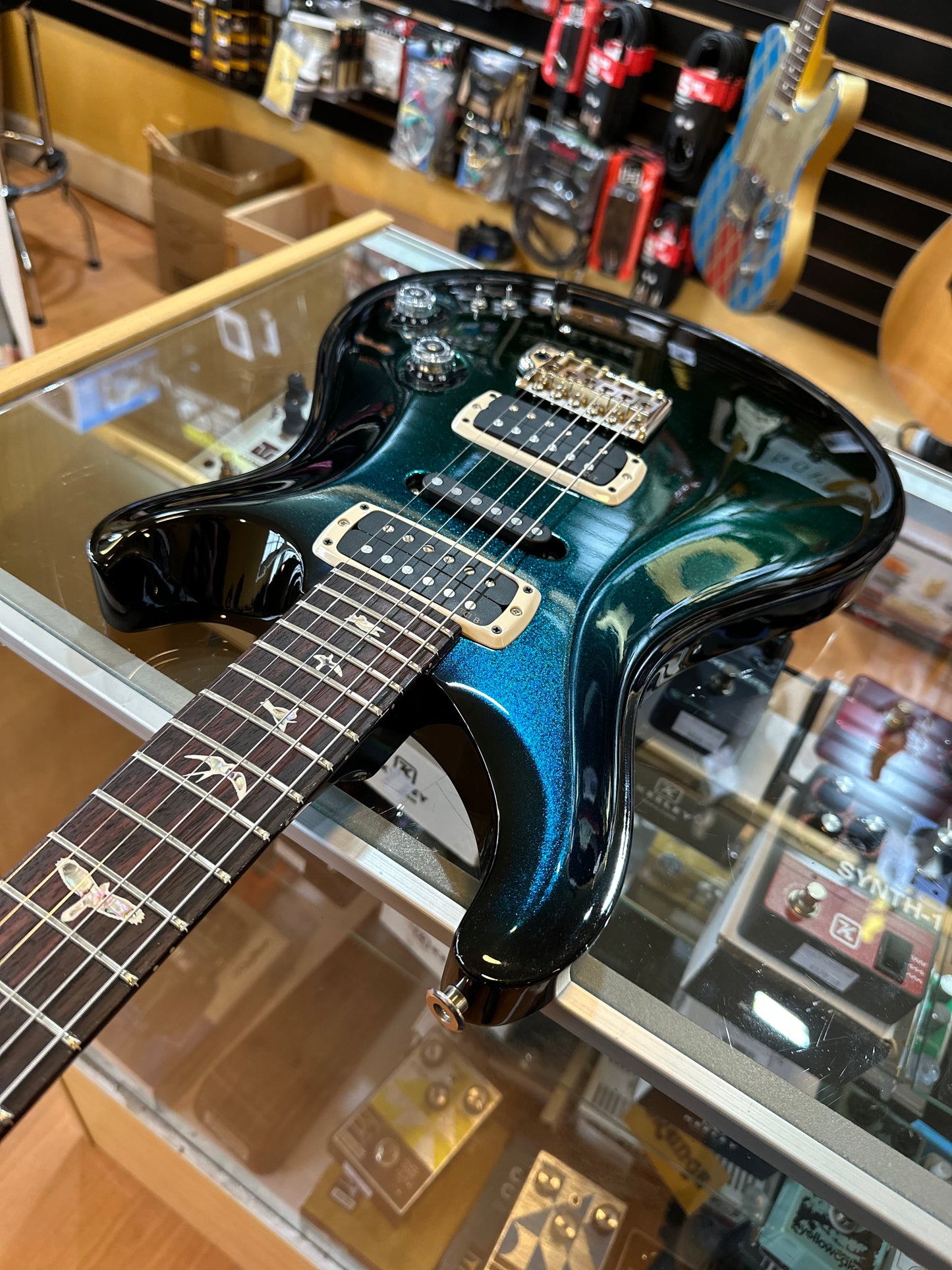 PRS Modern Eagle V Custom Color - Rare One Of A Kind!! Celestial Green Blue Sparkle 416140