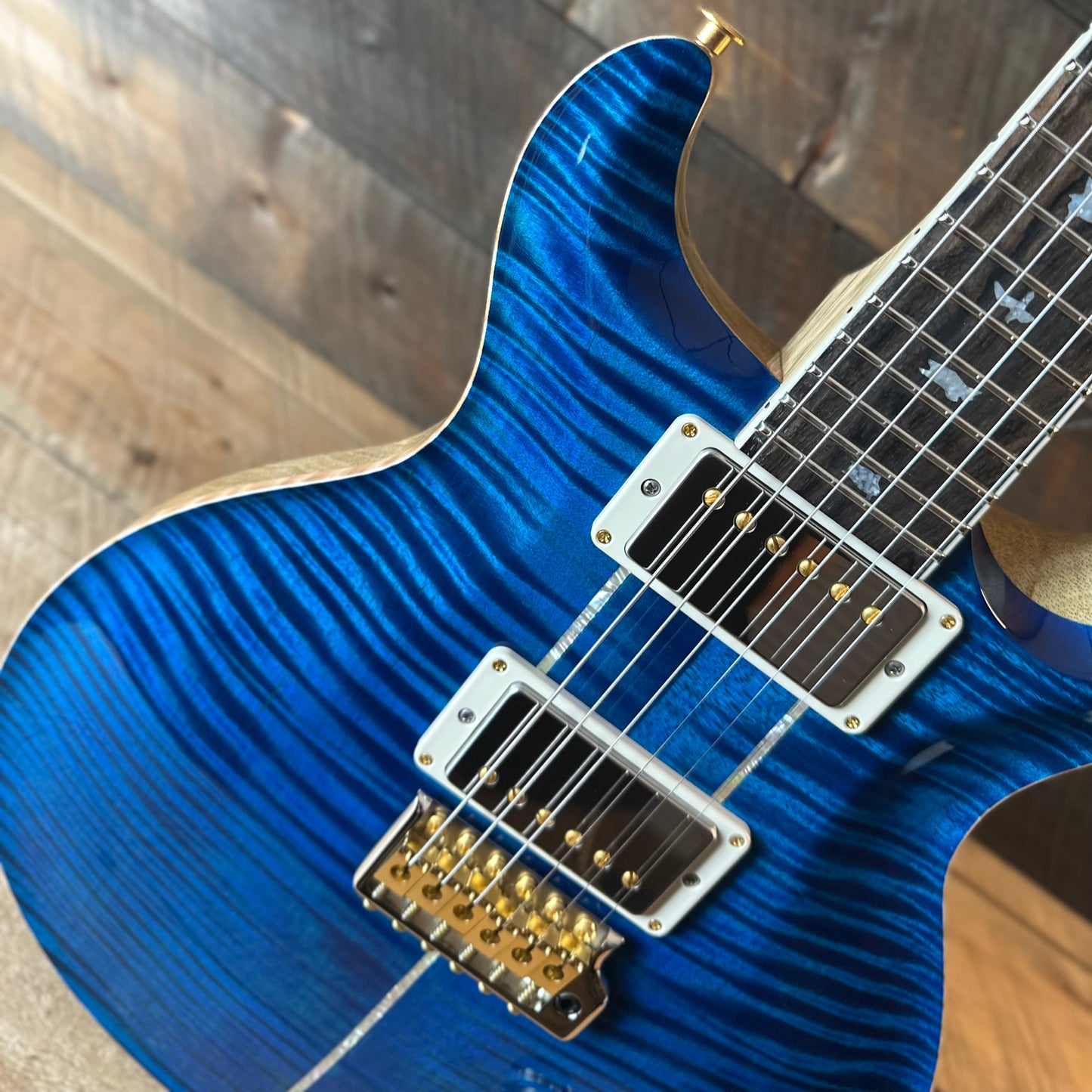 PRS Wood Library Santana Retro Korina Back & Neck, Ziricote FB - Aquamarine 430120