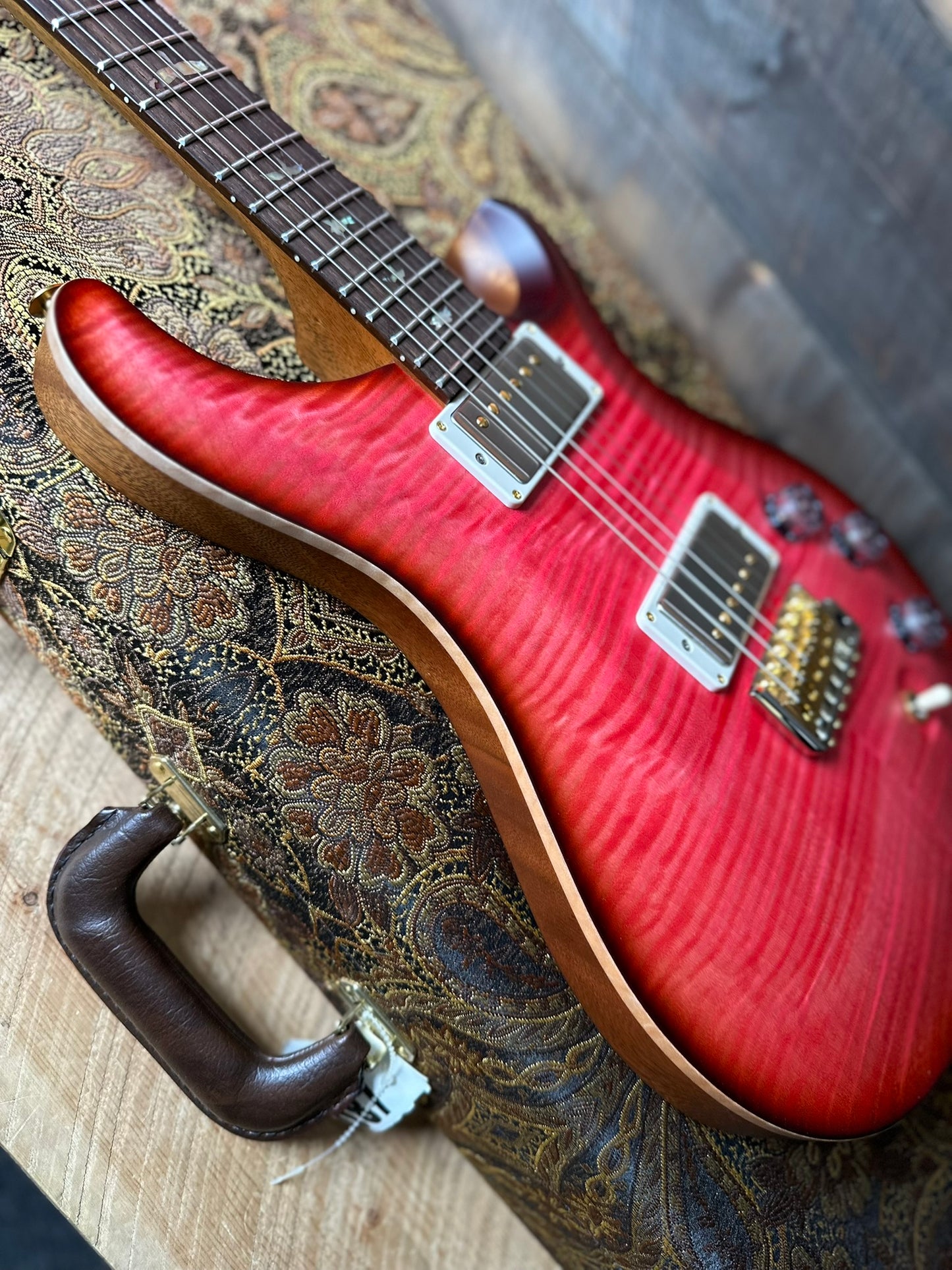 PRS DGT David Grissom Signature Wood Library Flame Maple 10 Top, Brazilian Rosewood FB - RARE! Bonnie Pink Cherry Burst 410959