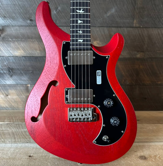 PRS S2 Vela Semi-Hollow HHT Quimper Edition – Vintage Cherry Satin Nitro USA Electric Guitar S2088986