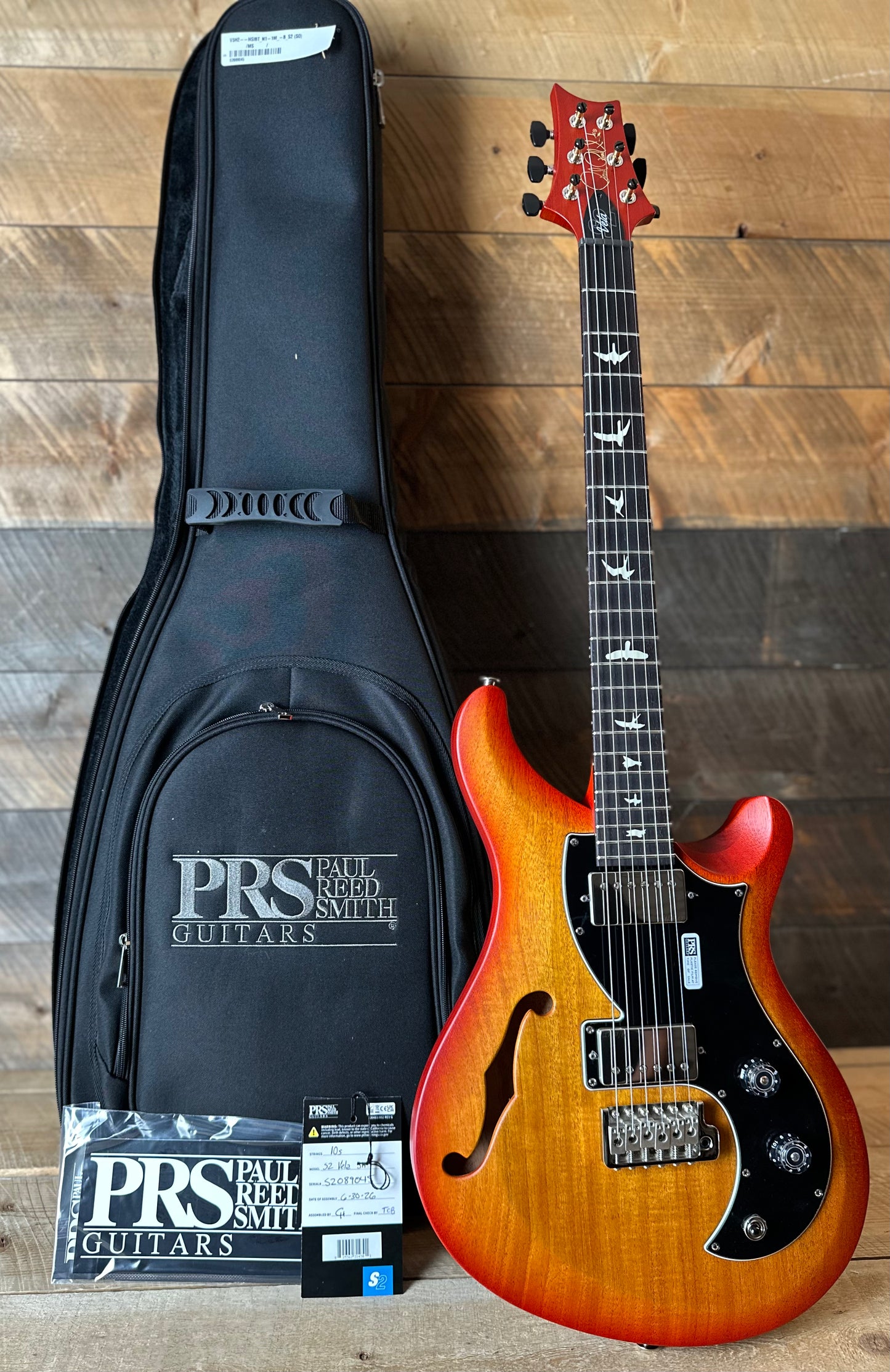 PRS S2 Vela Semi-Hollow HHT Quimper Edition – McCarty Sunburst Satin Nitro USA Electric Guitar S2089045