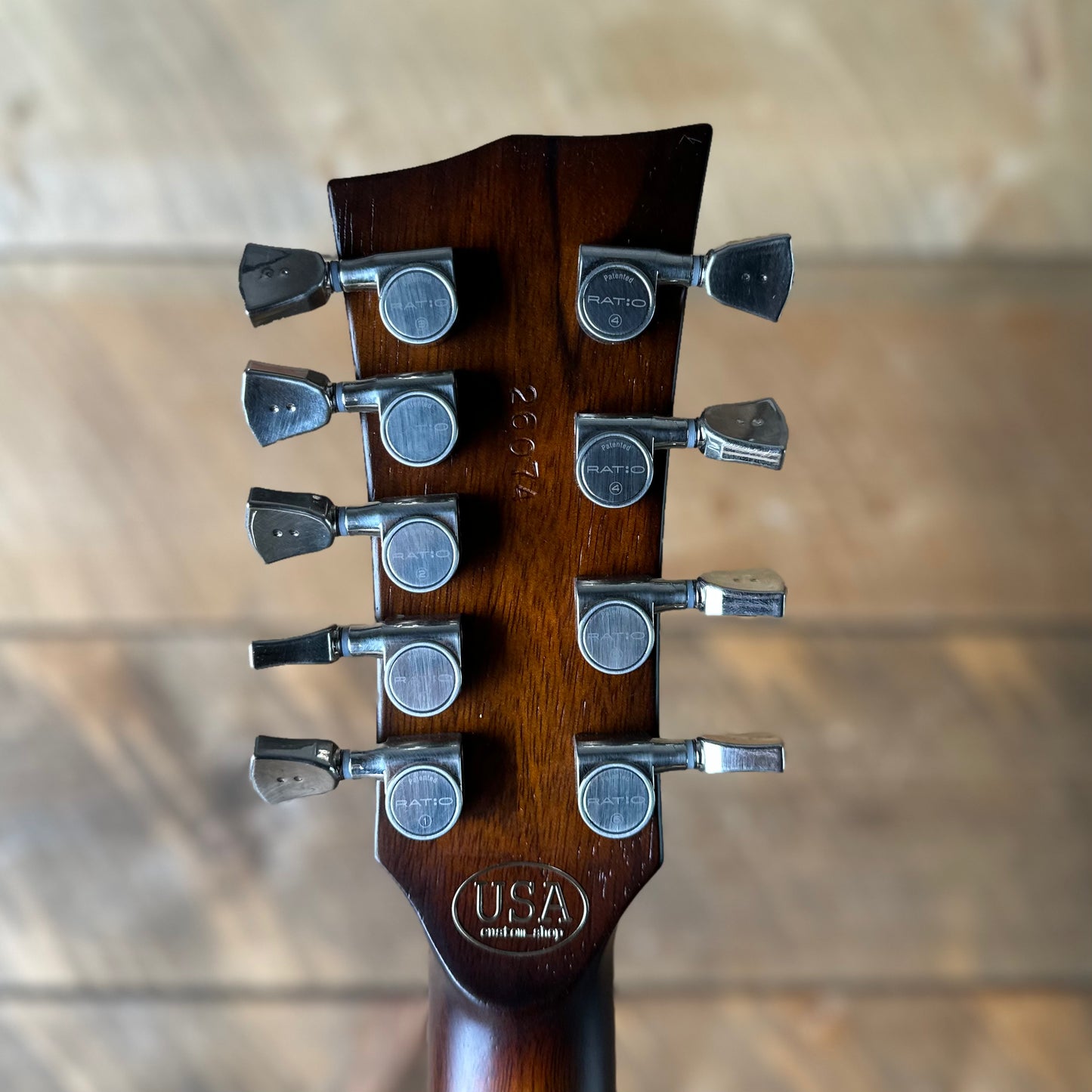 Dunable USA Custom Shop Gnarwhal 9 String Redwood Burl Top - Amber Burst 26074