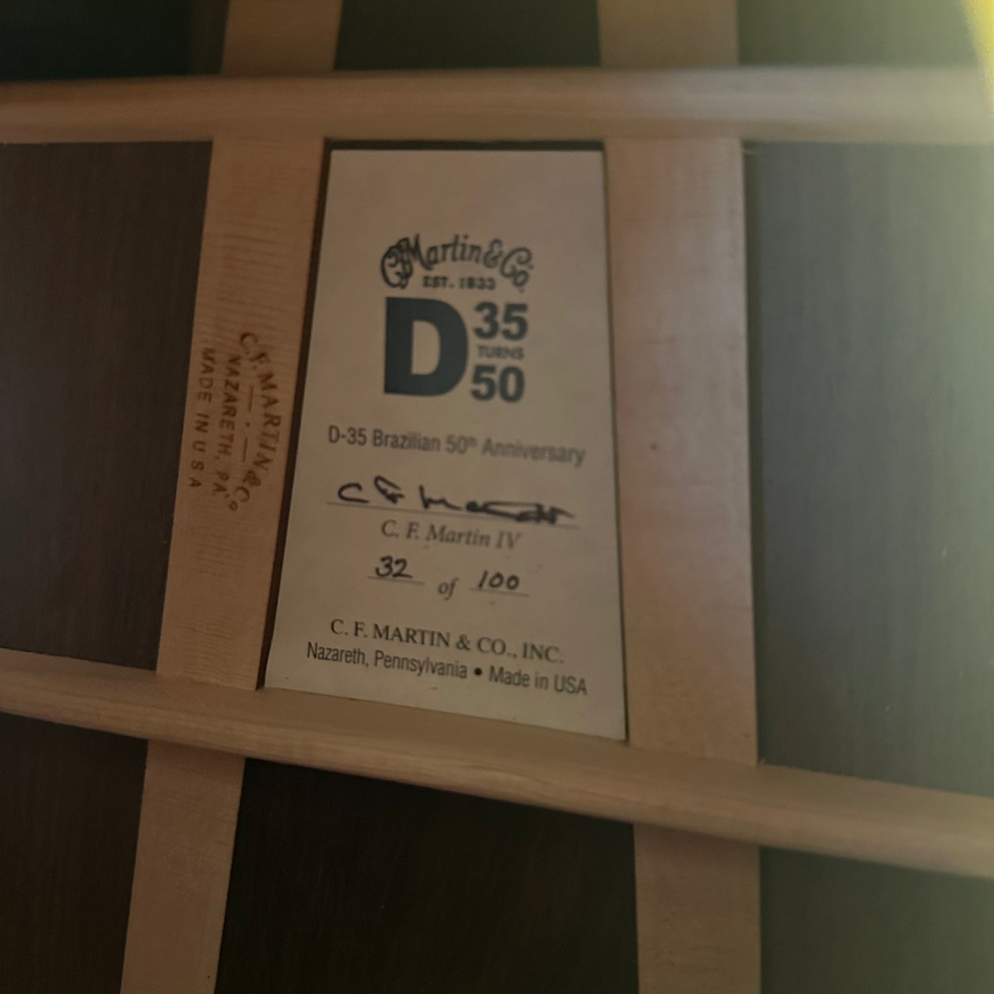 Used 2016 Martin D-35 Brazilian Rosewood 50th Anniversary Limited Edition - Natural W/OHSC