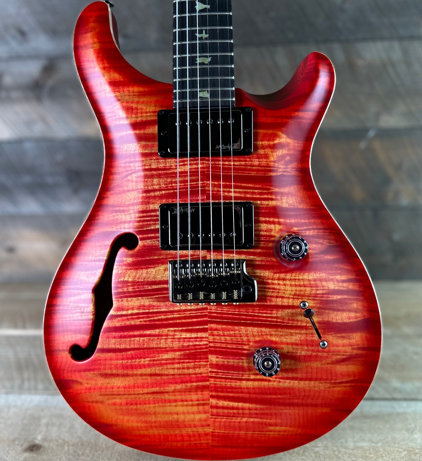 PRS Wood Library Custom 24 Fatback Semi-Hollow! - Blood Orange 425091