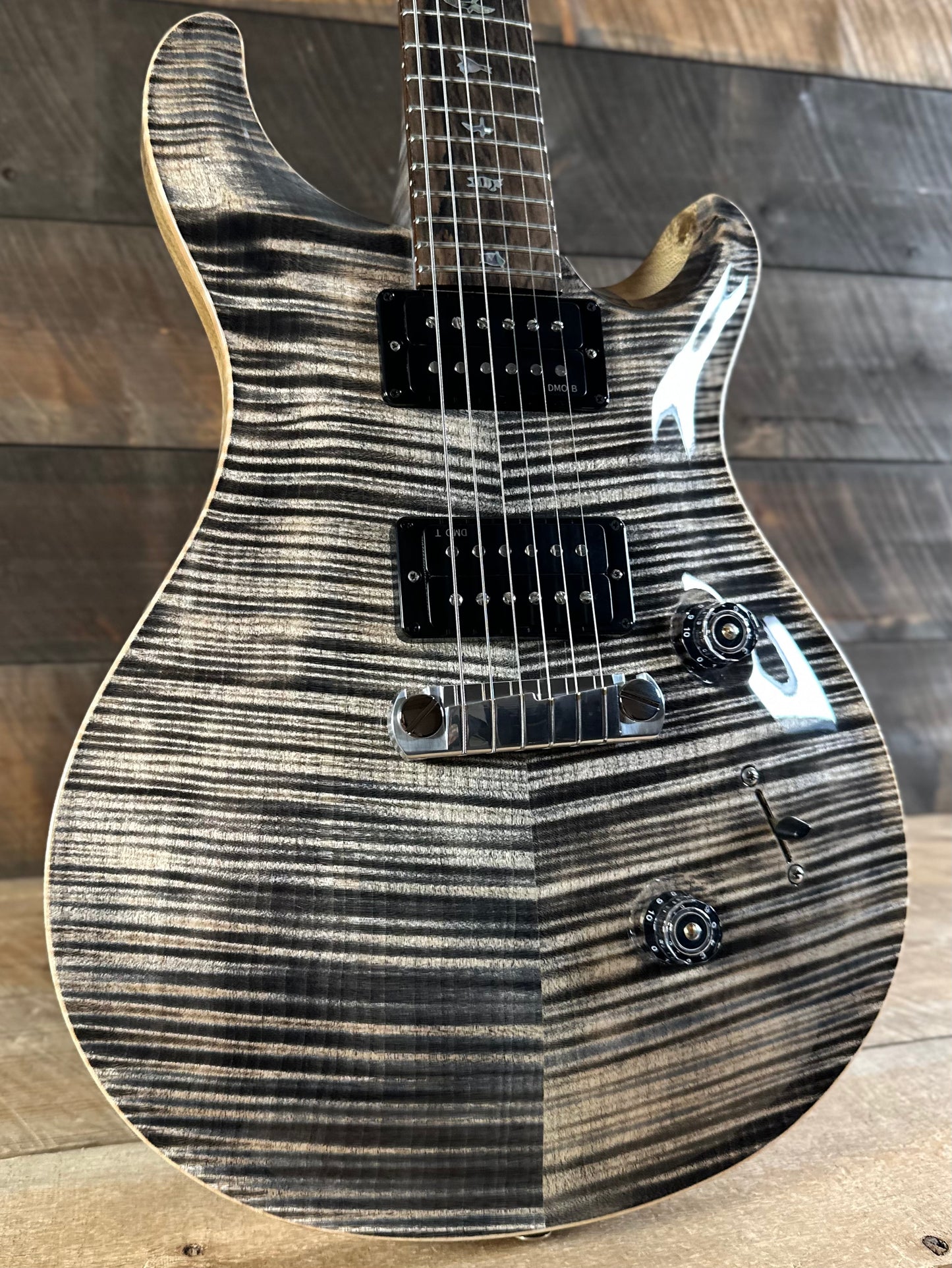 PRS Wood Library Custom 24 Stoptail Limited Edition - Charcoal (Natural Back) 430237