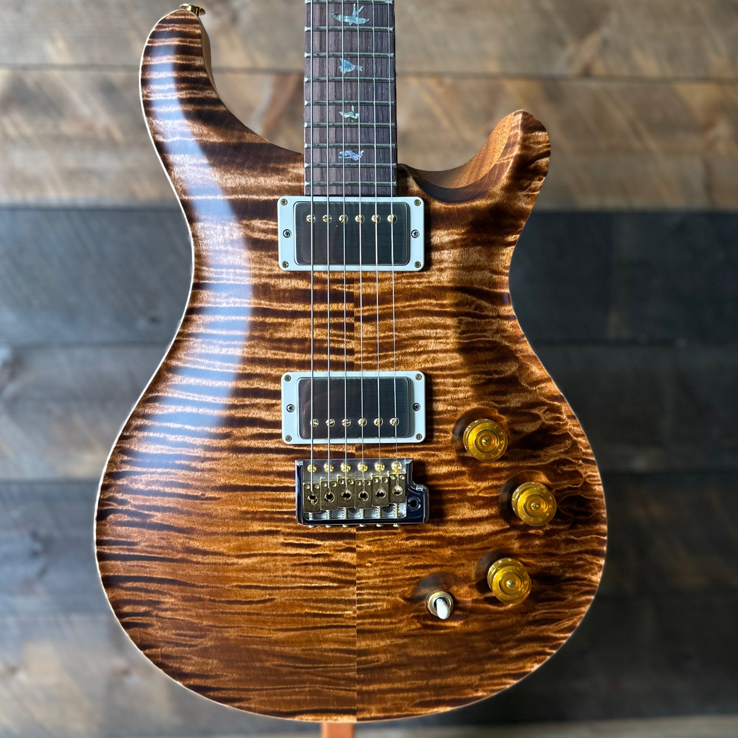 PRS DGT David Grissom Signature Wood Library Flame Maple 10 Top, Brazilian Rosewood FB - Copperhead 410963