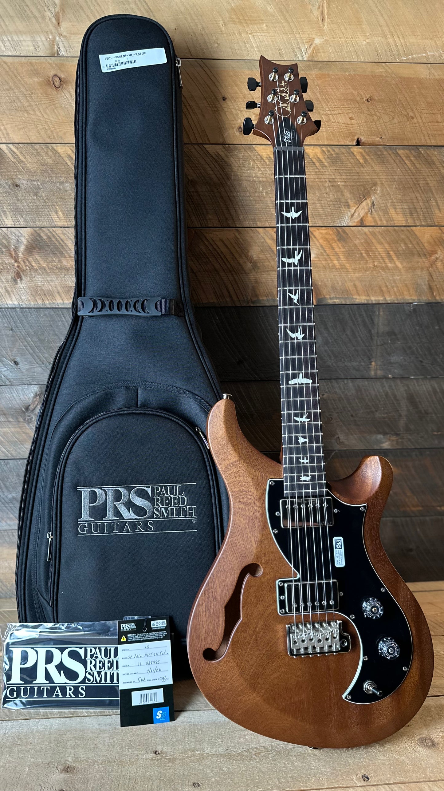 PRS S2 Vela Semi-Hollow HHT Quimper Edition – Walnut Satin Nitro USA Electric Guitar S2088995