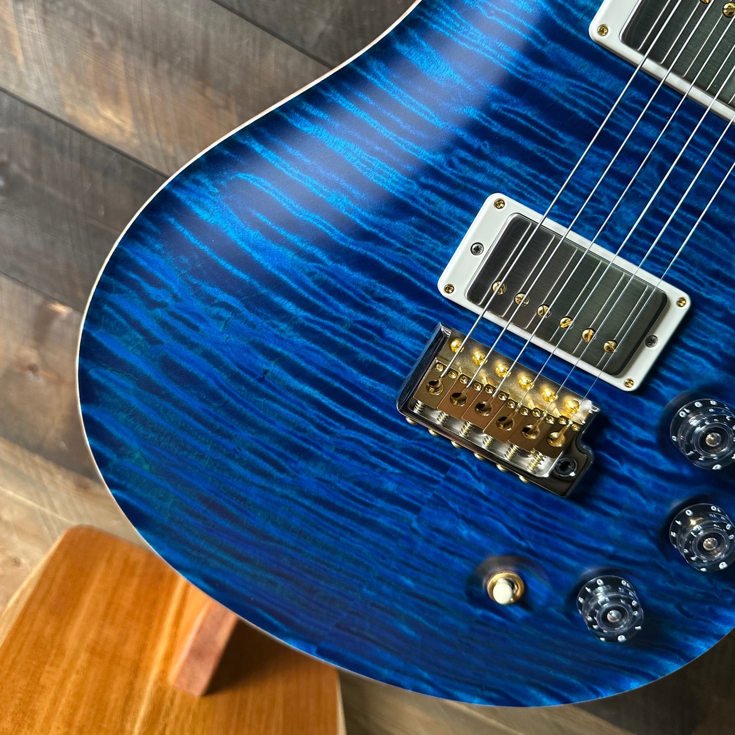 PRS DGT David Grissom Signature Wood Library Flame Maple 10 Top, Brazilian Rosewood FB - Aquamarine 410958