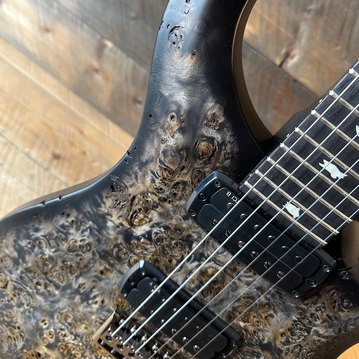 PRS Limited Wood Library Select S2 Custom 24-08 Poplar Burl Top - Charcoal Burst S2088766