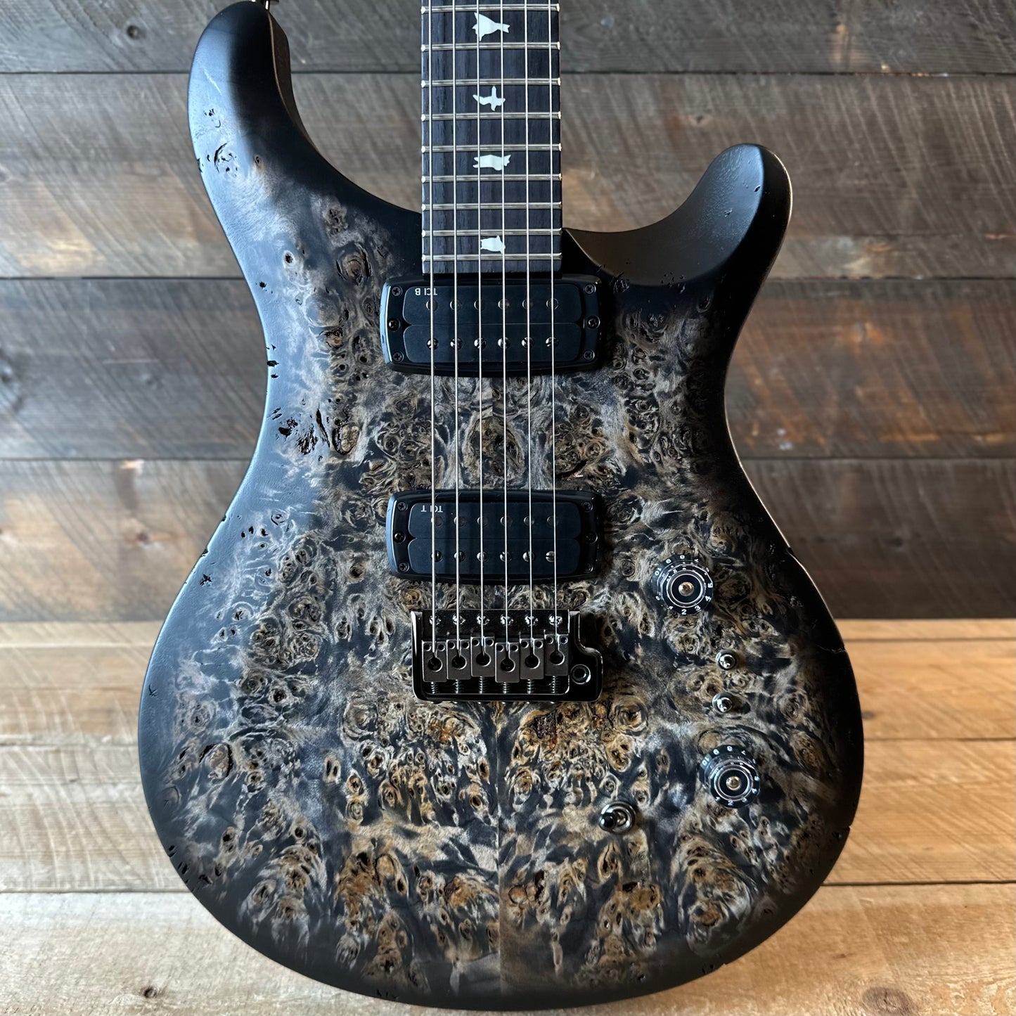 PRS Limited Wood Library Select S2 Custom 24-08 Poplar Burl Top - Charcoal Burst S2088766
