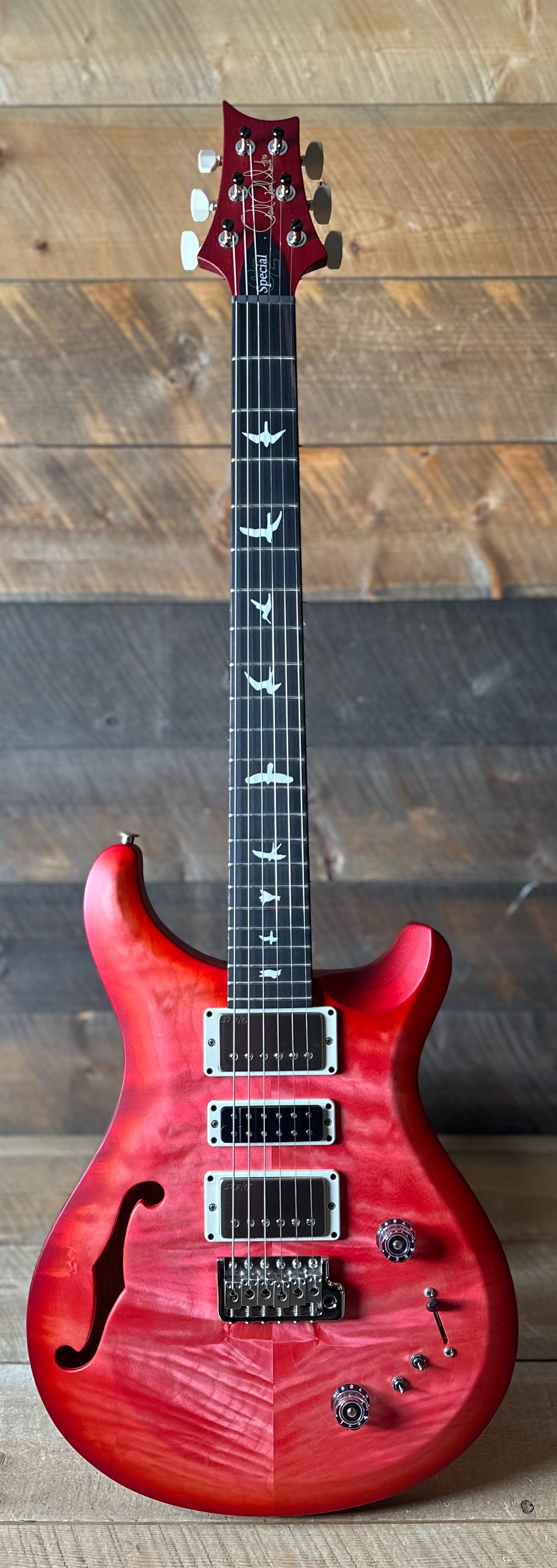 PRS S2 Wood Library Special Semi-Hollow  Quilted Top Satin Bonnie Pink Cherry Burst S2085515