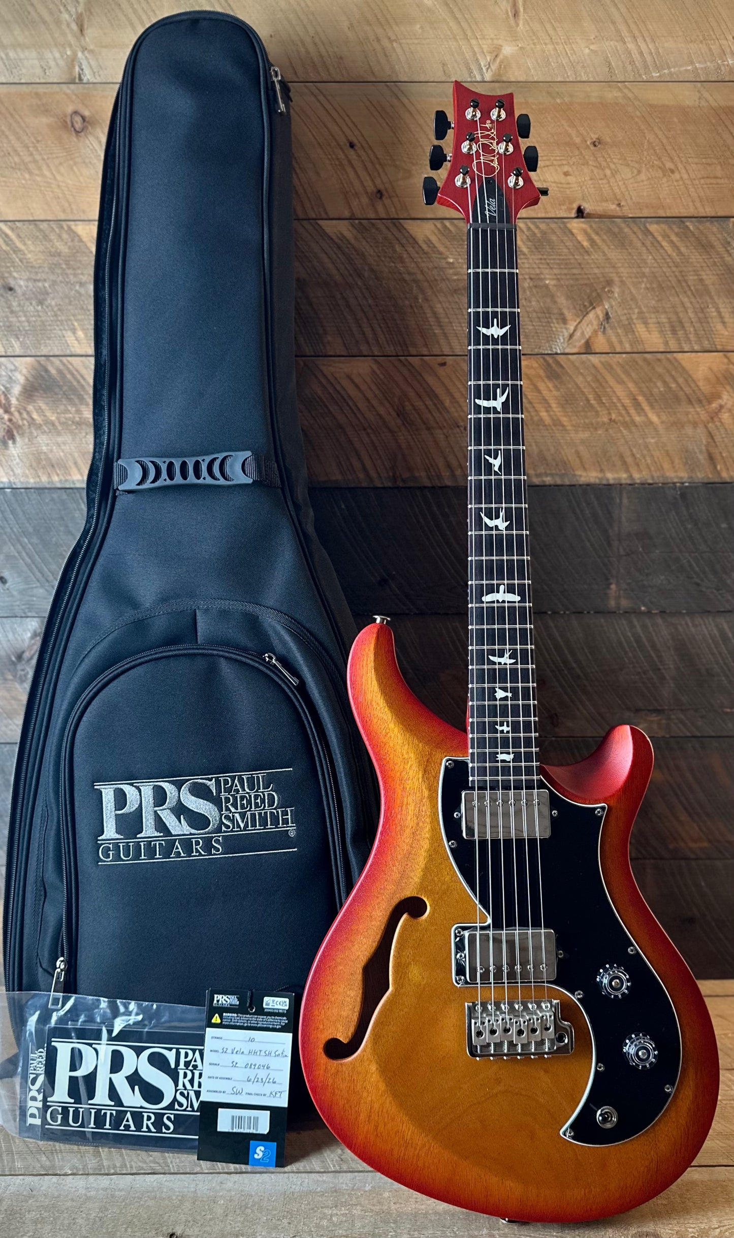 PRS S2 Vela Semi-Hollow HHT Quimper Edition – McCarty Sunburst Satin Nitro USA Electric Guitar S2089046