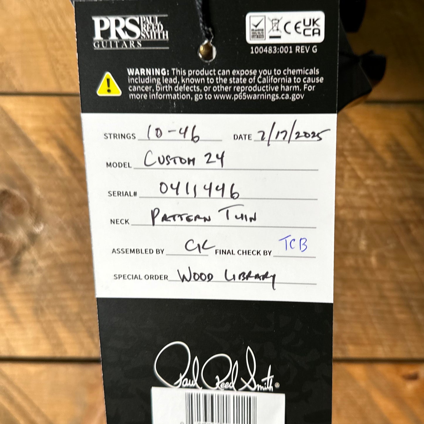 PRS Wood Library Custom 24 Flame Top  Brazilian Rosewood Fretboard!  - Aquamarine 411446