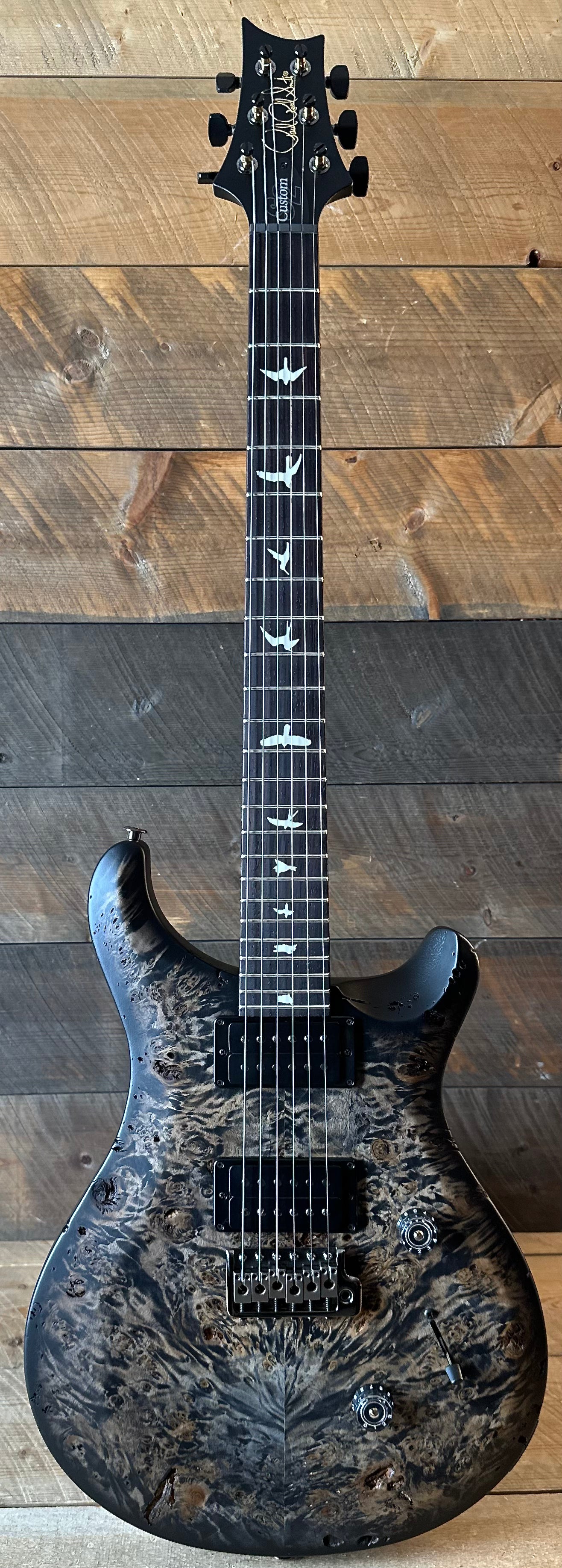 PRS Limited Edition Wood Library Select S2 Custom 24 Poplar Burl Top - Charcoal Burst S2089071