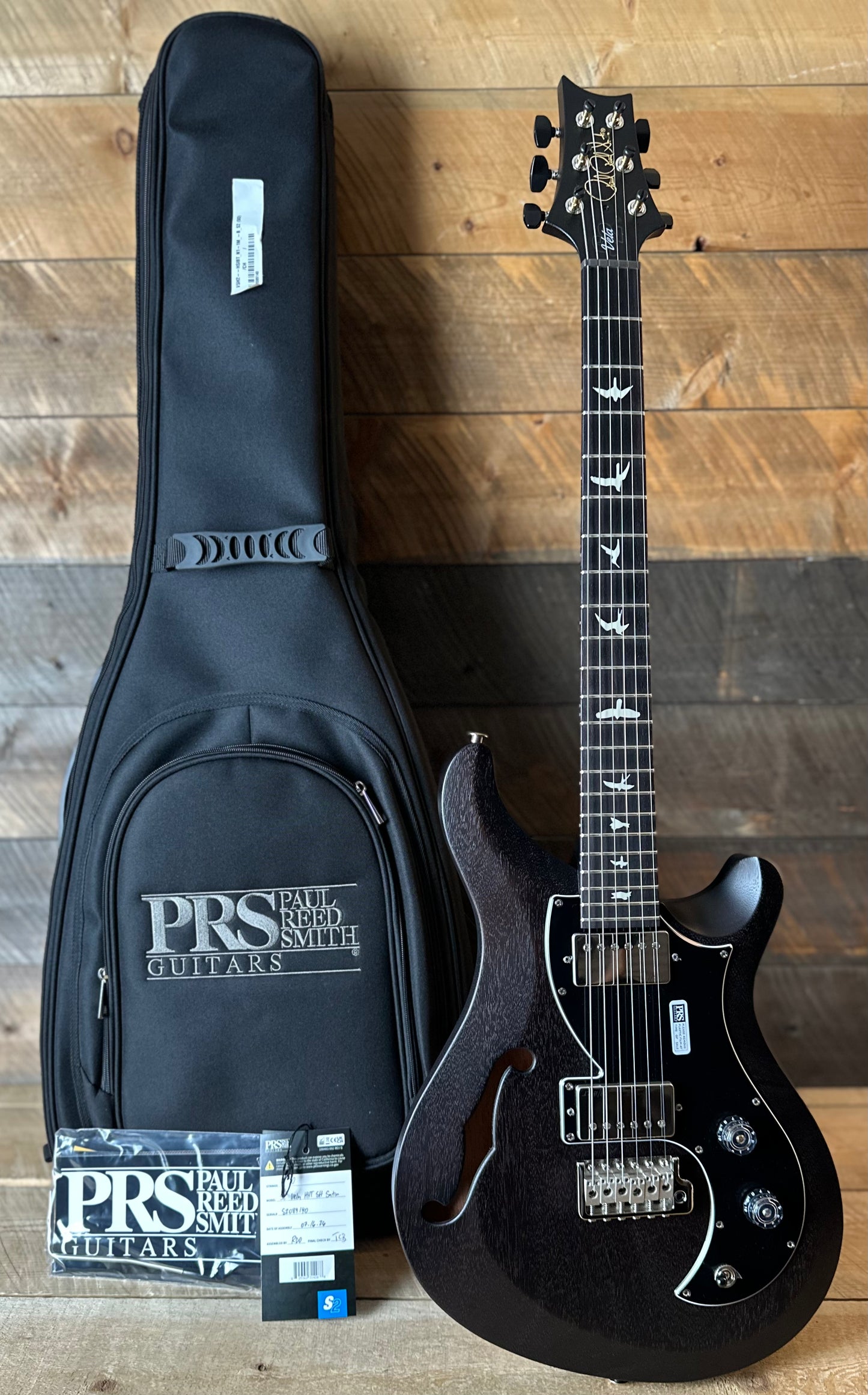 PRS S2 Vela Semi-Hollow HHT Quimper Edition – Charcoal Satin Nitro USA Electric Guitar S2089140