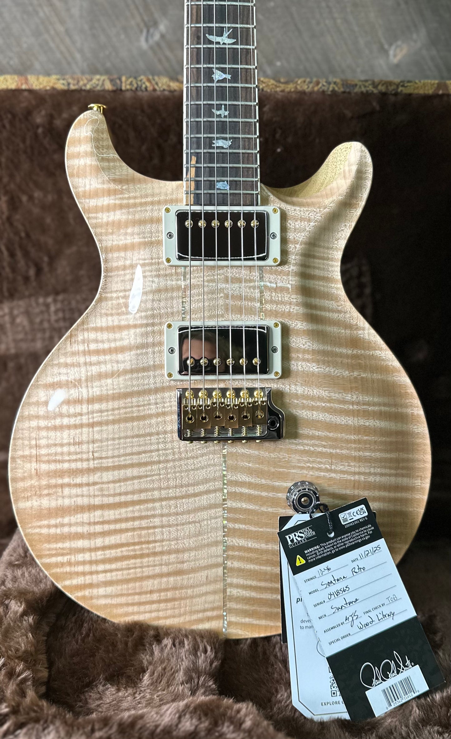 PRS Wood Library Santana Retro Korina Back & Neck, Ziricote FB!! - Natural 418565