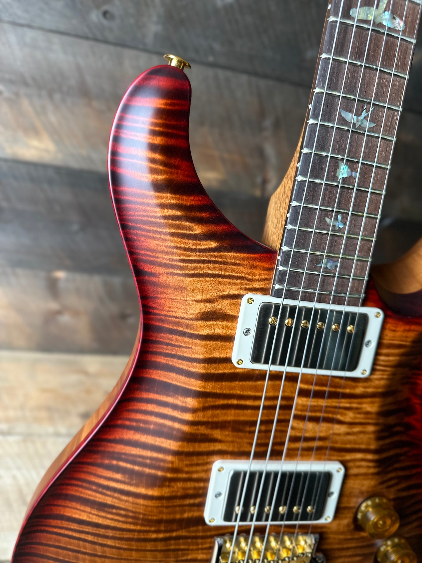 PRS Wood Library DGT David Grissom Signature Wood Library Flame Maple 10 Top, Brazilian Rosewood FB - Custom Color Copperhead Cherry Burst 410961