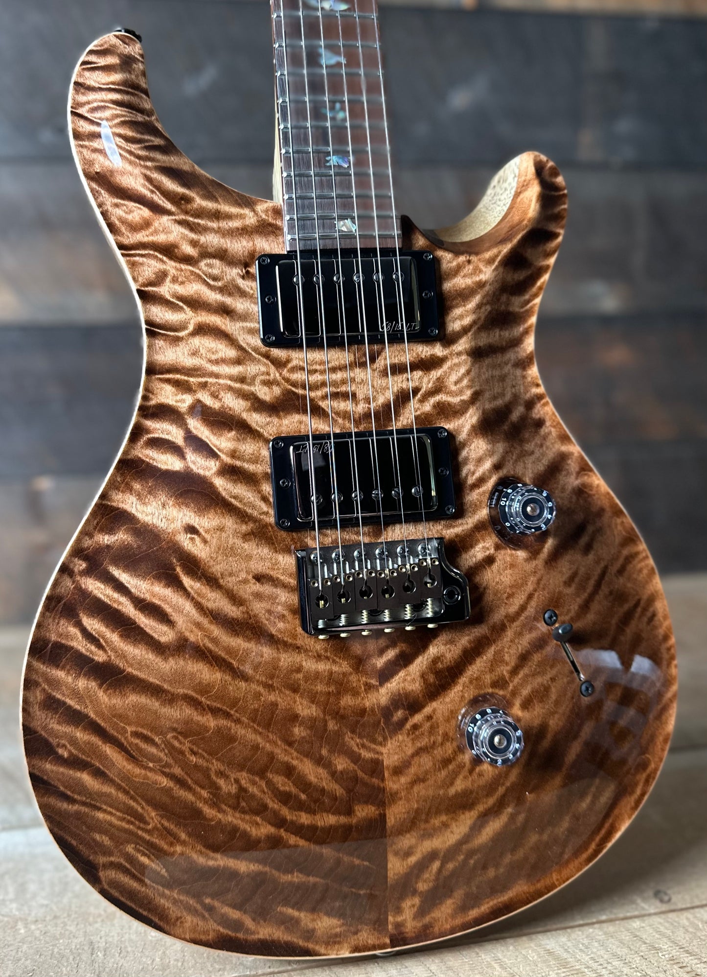 PRS Wood Library Custom 24 Quilt Top Brazilian Rosewood Fretboard! - Copperhead 411449