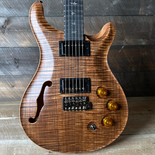 PRS Wood Library DGT Semi-Hollow David Grissom Signature, Flamed Maple 10-Top, Smoked Black Hardware - Satin Copperhead 418568