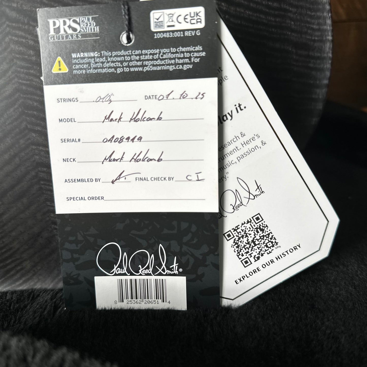 PRS Mark Holcomb Signature Guitar - Gray Black 408949