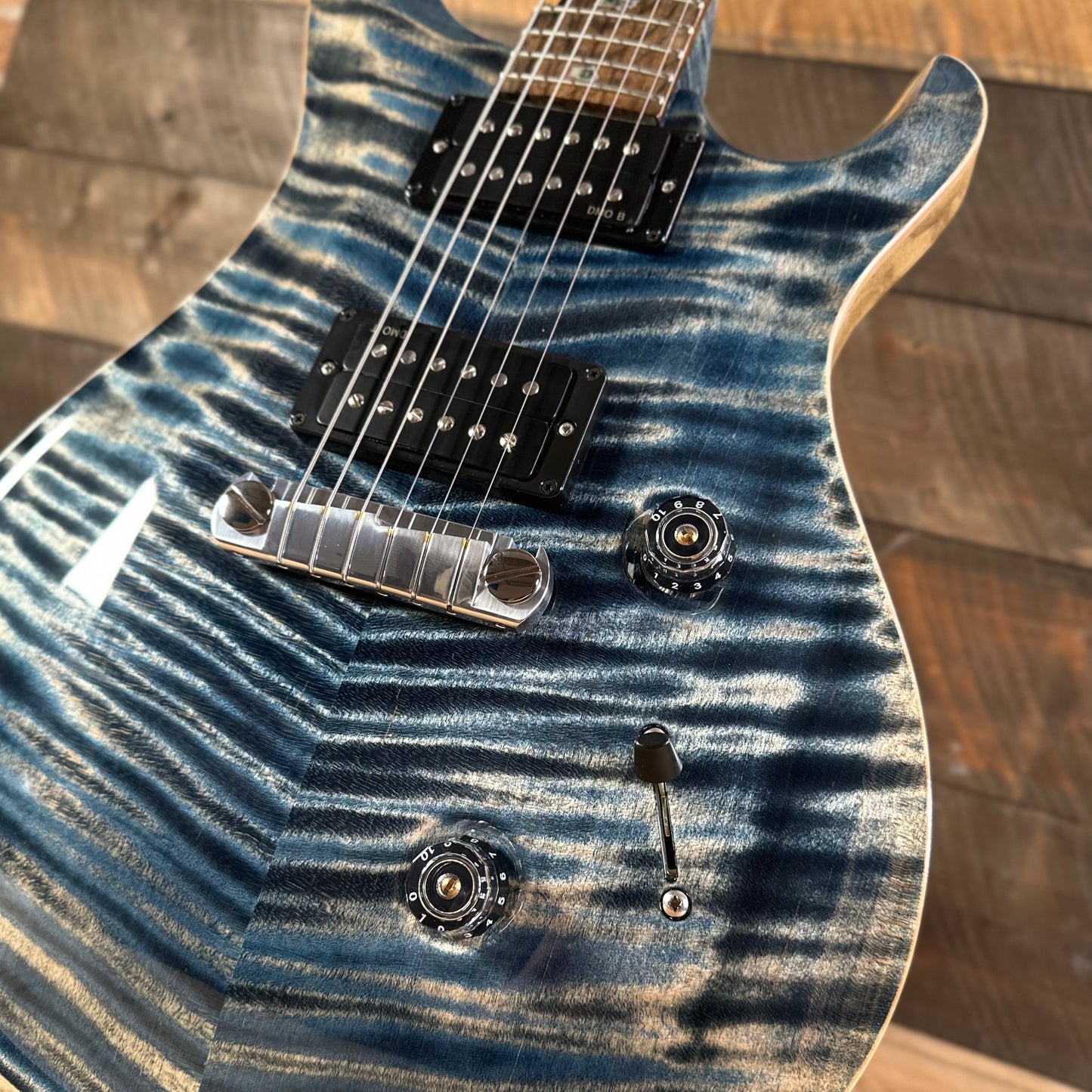 PRS Wood Library Custom 24 Stoptail Limited Edition - Faded Whale Blue (Natural Back) 430447
