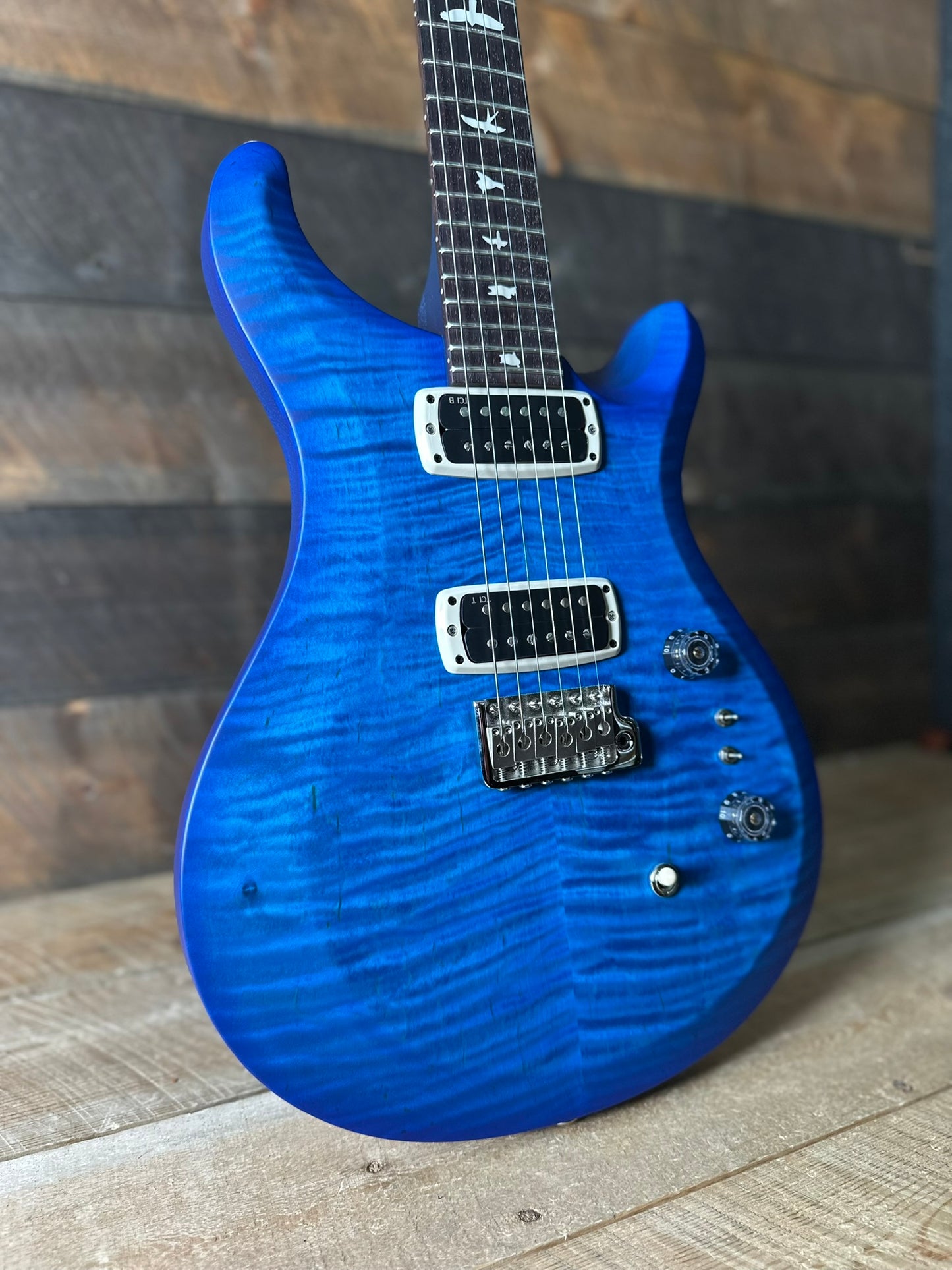 PRS S2 Wood Library Custom 24-08 QS Exclusive Satin Run! - Lake Blue S2085528
