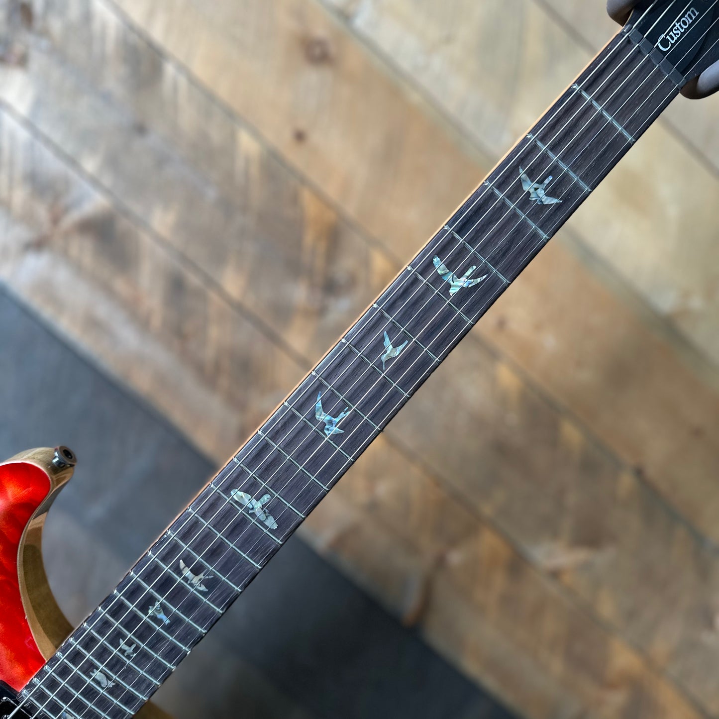 PRS Wood Library Custom 24 Quilt Top Brazilian Rosewood Fretboard! - Bonnie Pink Cherry Burst 410251