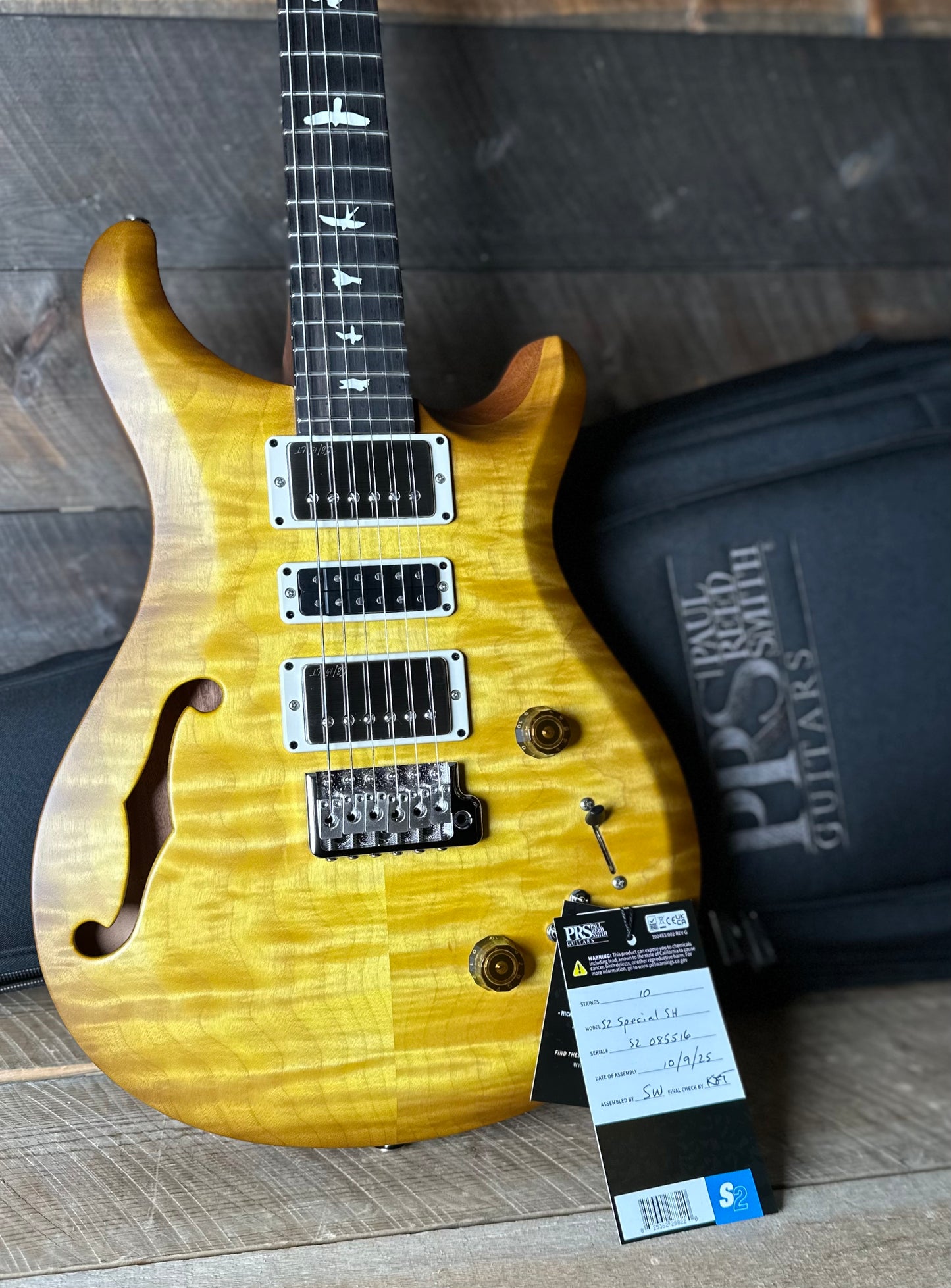 PRS S2 Wood Library Special Semi-Hollow Quilted Top - Livingston Lemondrop S2085516