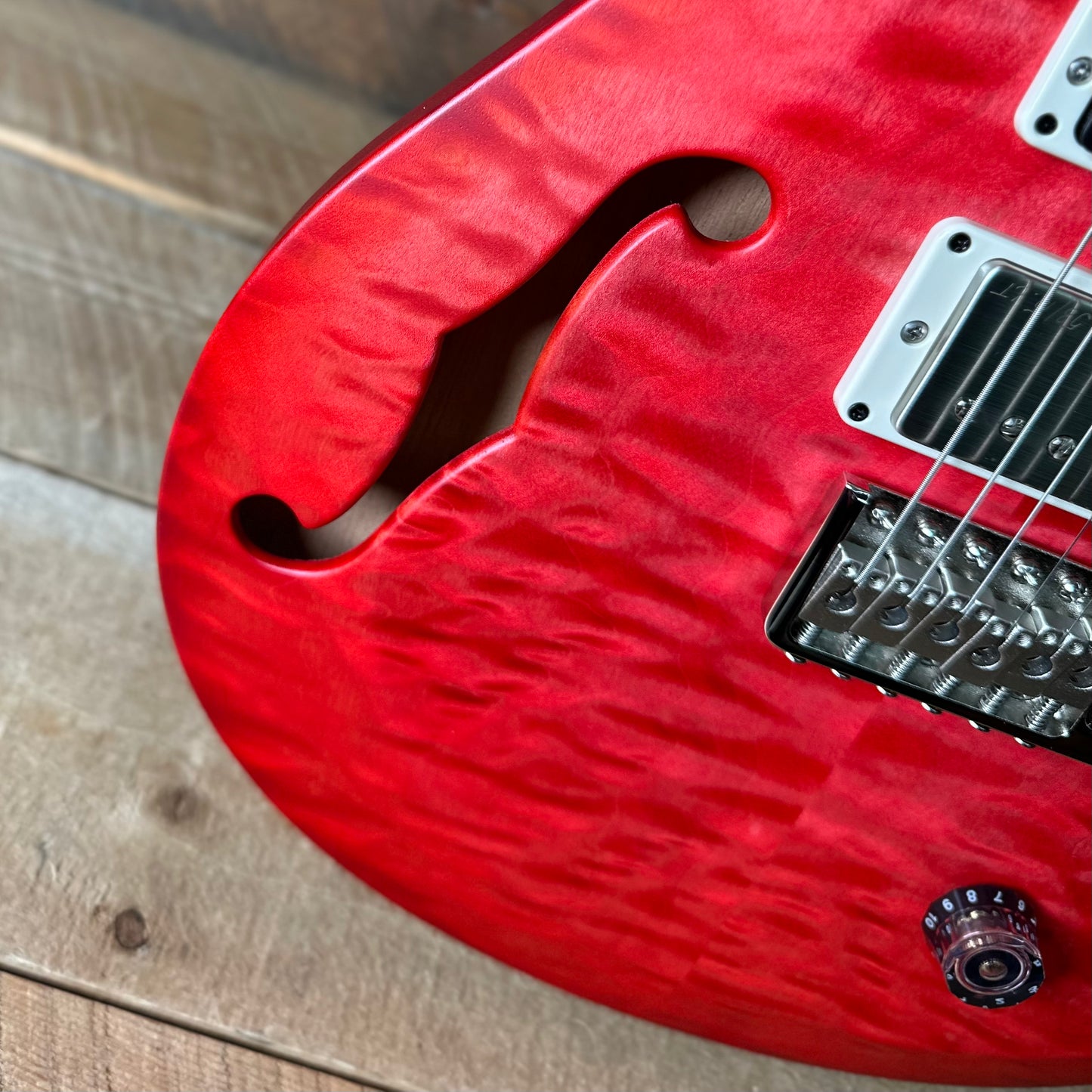 PRS S2 Wood Library Special Semi-Hollow Quilted Top - Bonnie Pink Cherry Burst S2086405