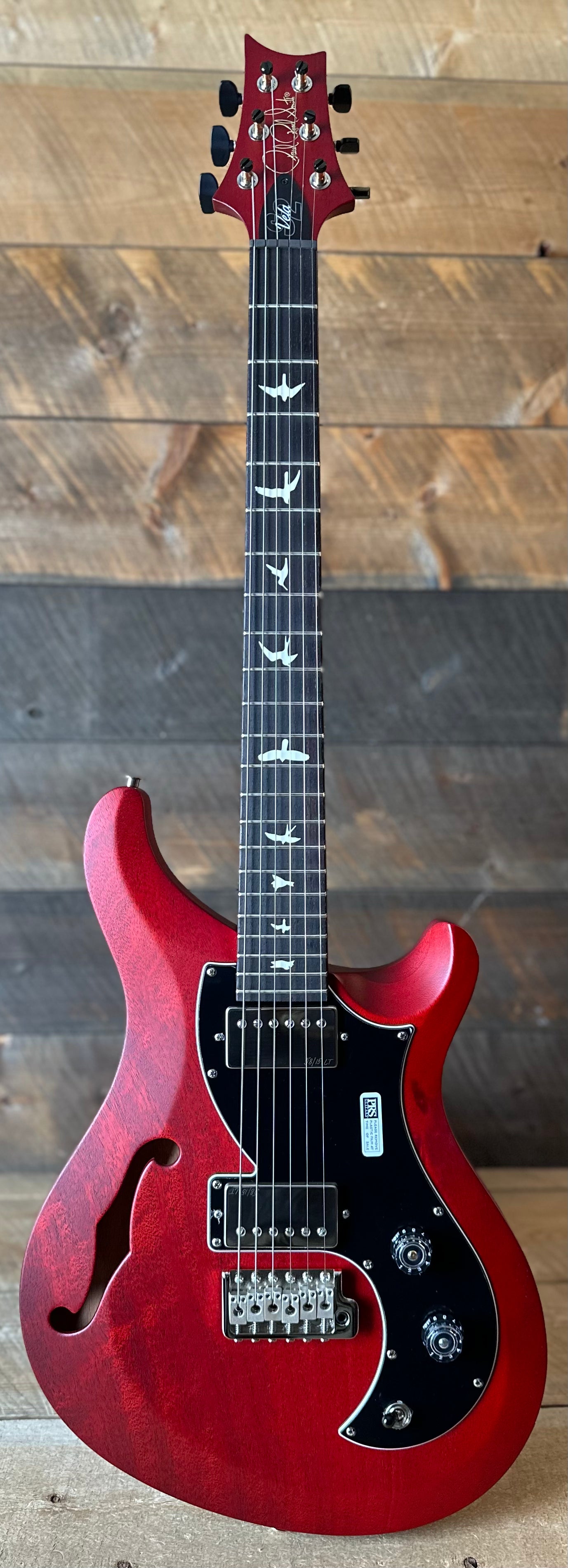 PRS S2 Vela Semi-Hollow HHT Quimper Edition – Vintage Cherry Satin Nitro USA Electric Guitar S2088841