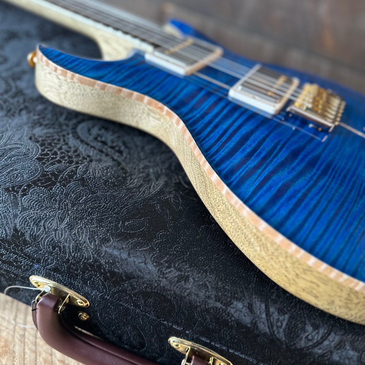 PRS Wood Library Santana Retro Korina Back & Neck, Ziricote FB - Aquamarine 430120