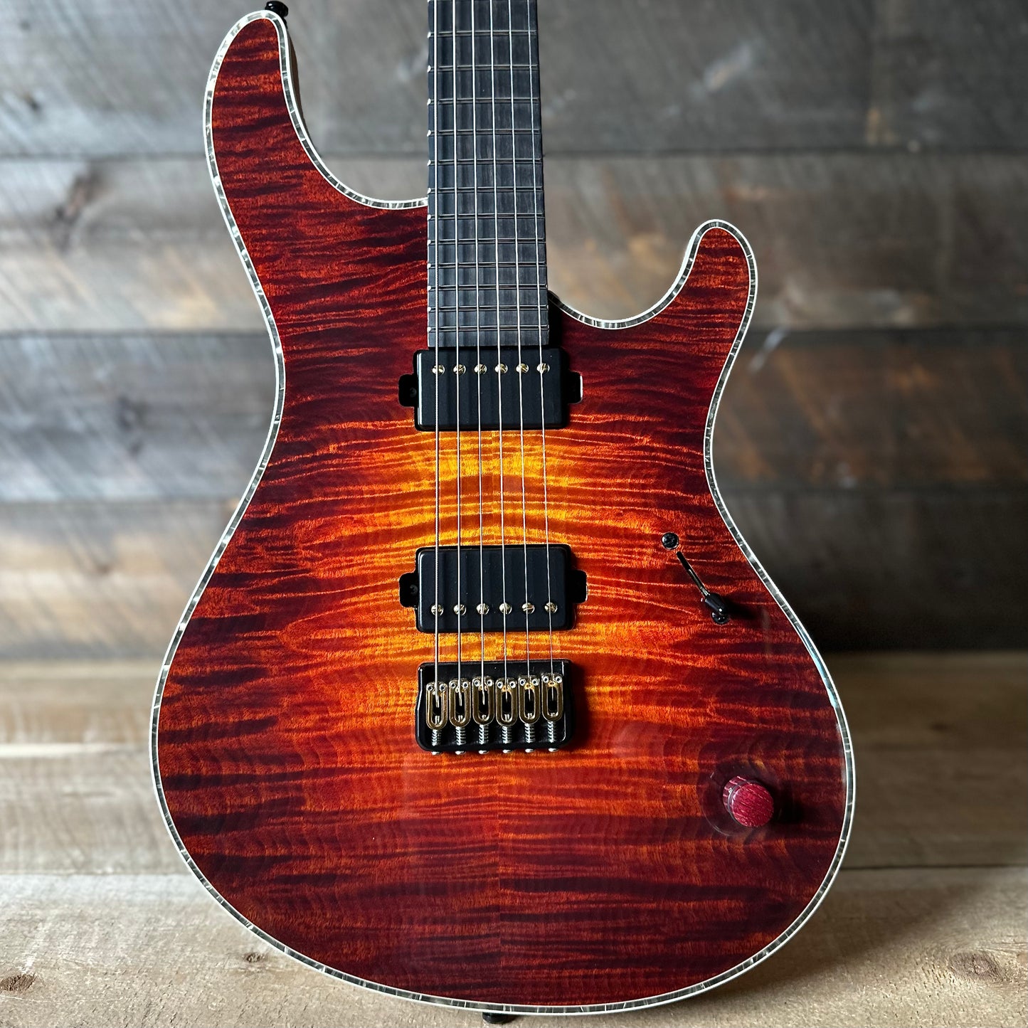 Used Mayones Regius BT 6 Quilted 4A Top - Dark Lava Burst!