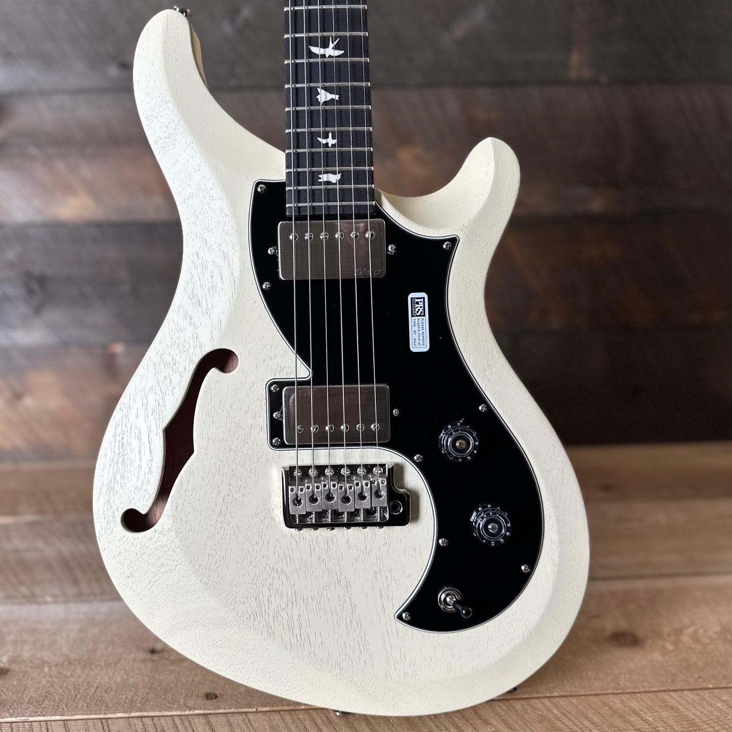 PRS S2 Vela Semi-Hollow HHT Quimper Edition – Antique White Satin Nitro USA Electric Guitar S208998