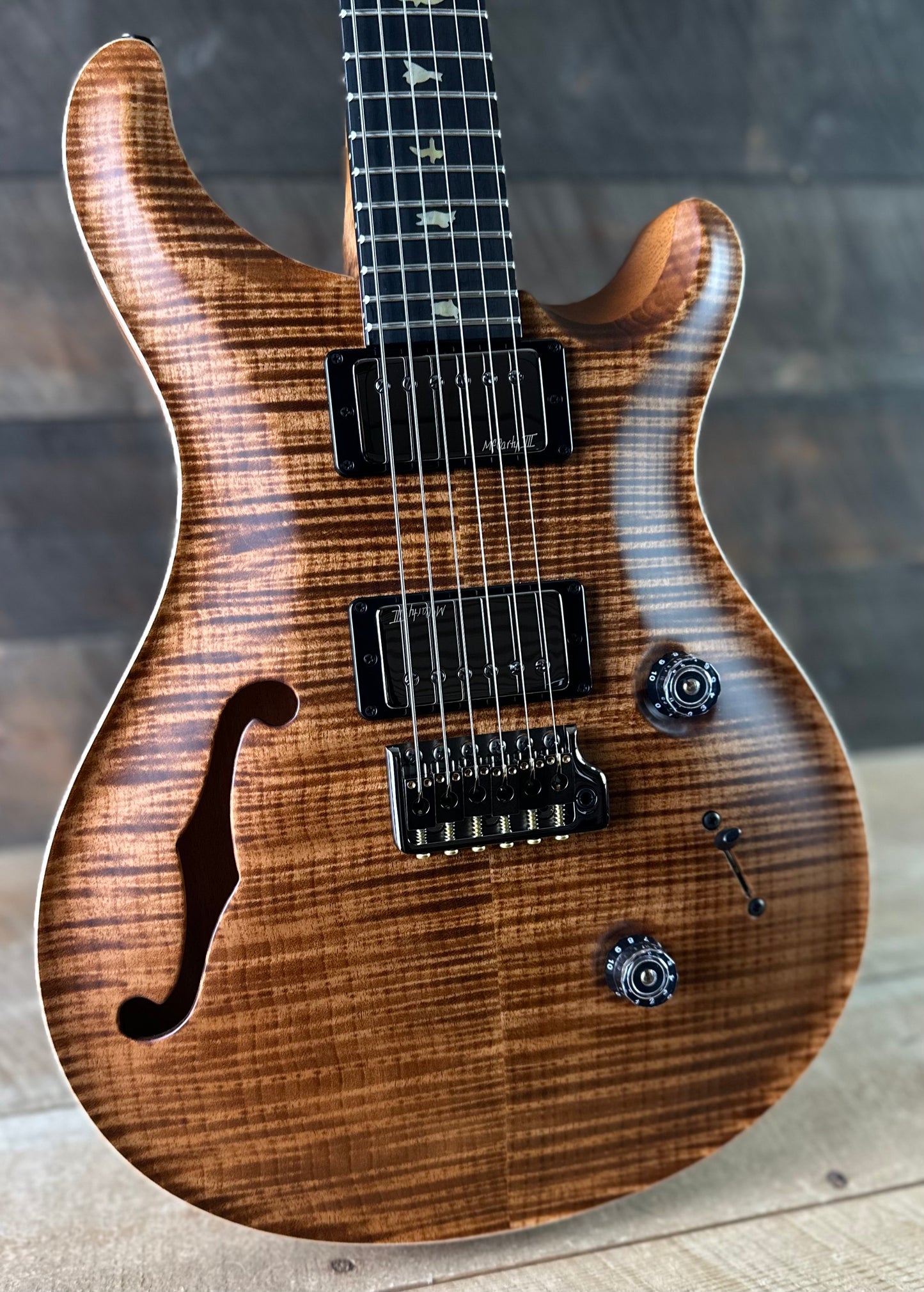 PRS Wood Library Custom 24 Fatback Semi-Hollow! - Copperhead 425090