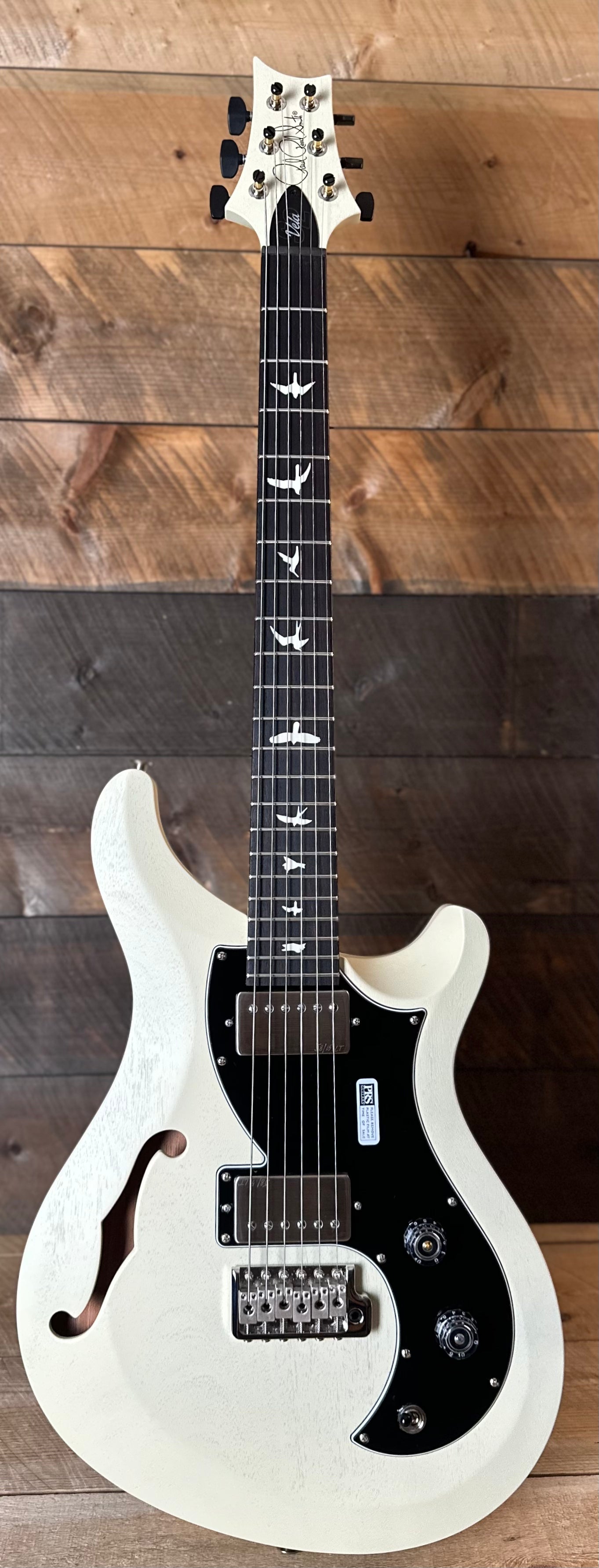 PRS S2 Vela Semi-Hollow HHT Quimper Edition – Antique White Satin Nitro USA Electric Guitar S2088697