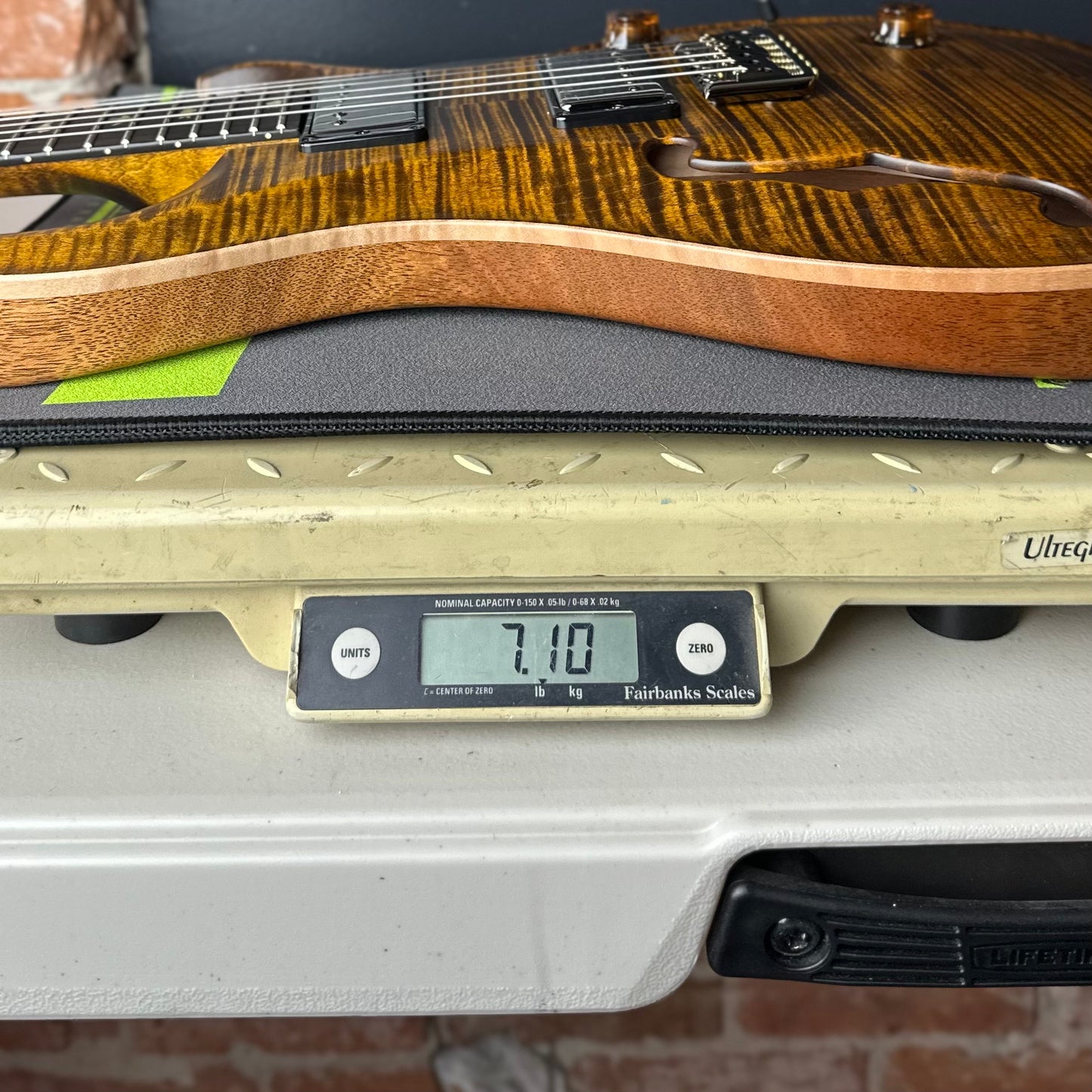 PRS Wood Library Custom 24 Fatback Semi-Hollow McCarty III Pickups Ebony Fretboard Satin Yellow Tiger Finish Stained Maple Neck 423670