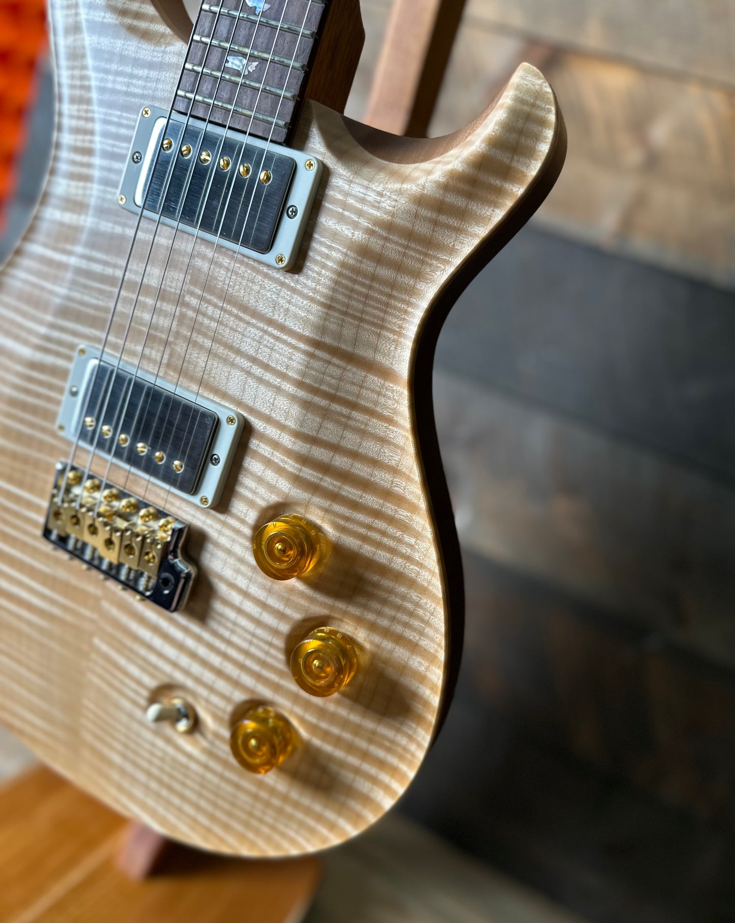 PRS DGT David Grissom Signature Wood Library Flame Maple 10 Top, Brazilian Rosewood FB - Natural 410966