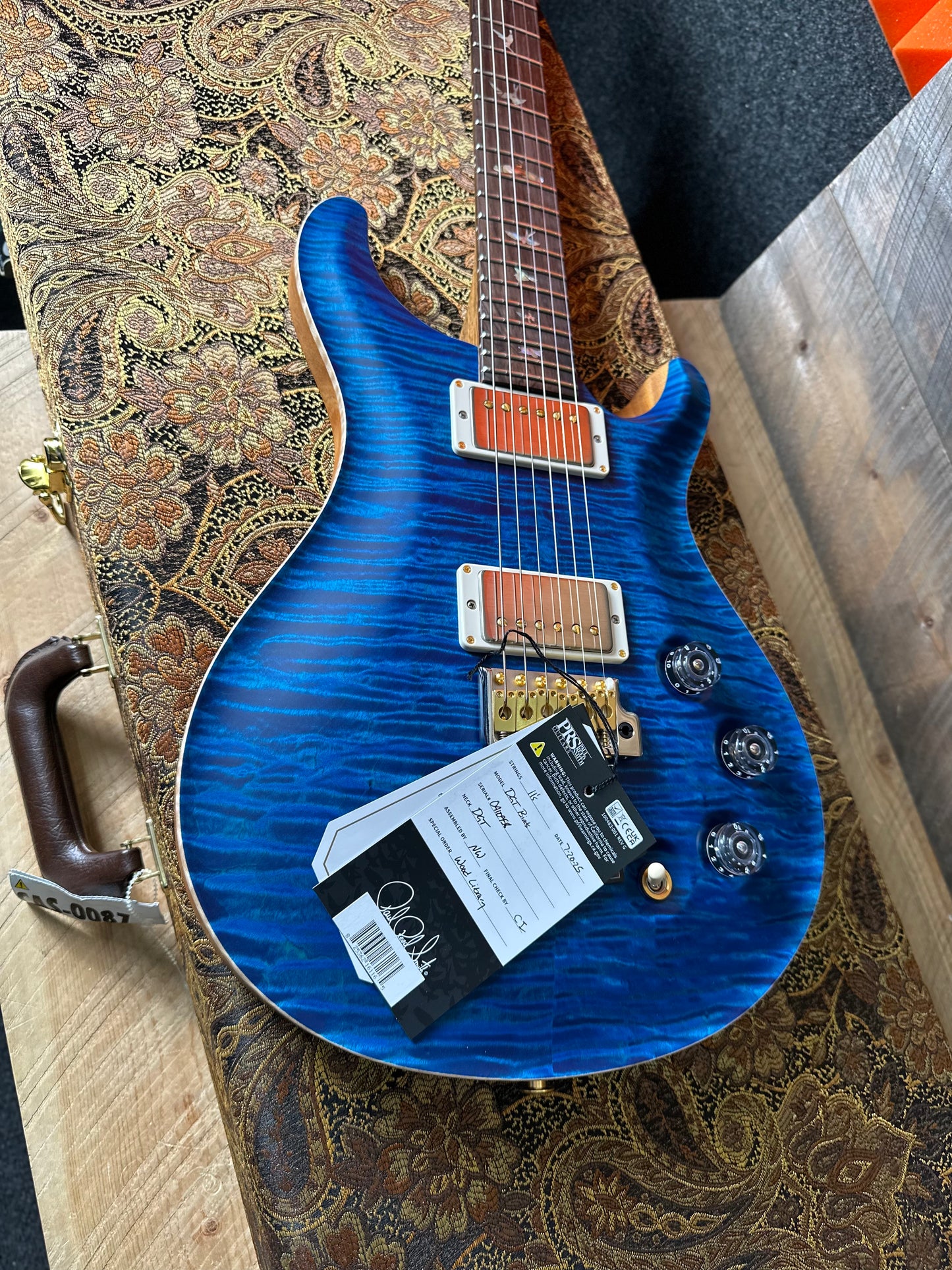 PRS DGT David Grissom Signature Wood Library Flame Maple 10 Top, Brazilian Rosewood FB - Aquamarine 410958