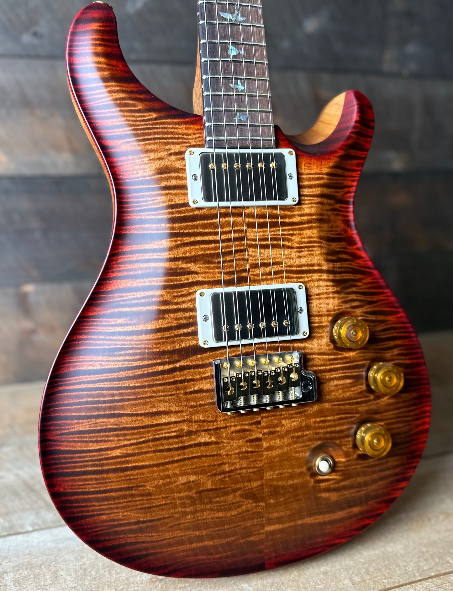 PRS Wood Library DGT David Grissom Signature Wood Library Flame Maple 10 Top, Brazilian Rosewood FB - Custom Color Copperhead Cherry Burst 410961
