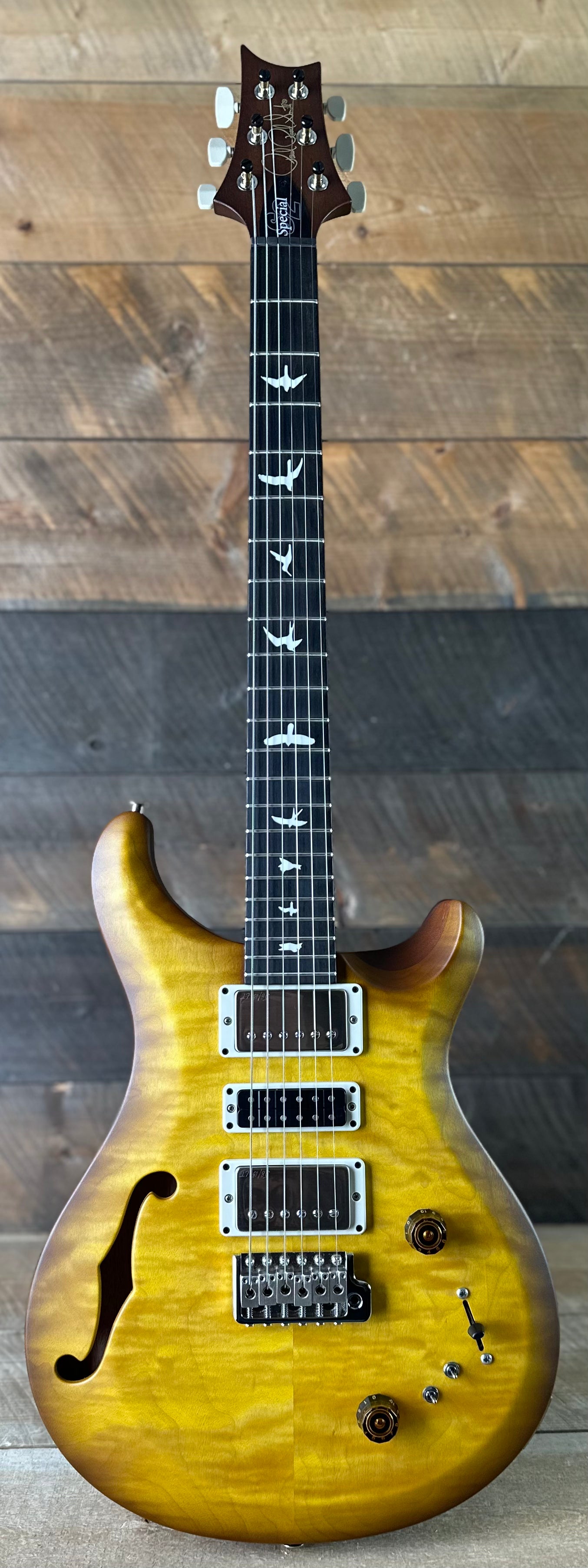 PRS S2 Wood Library Special Semi-Hollow Quilted Top Satin Livingston Lemondrop S2088419