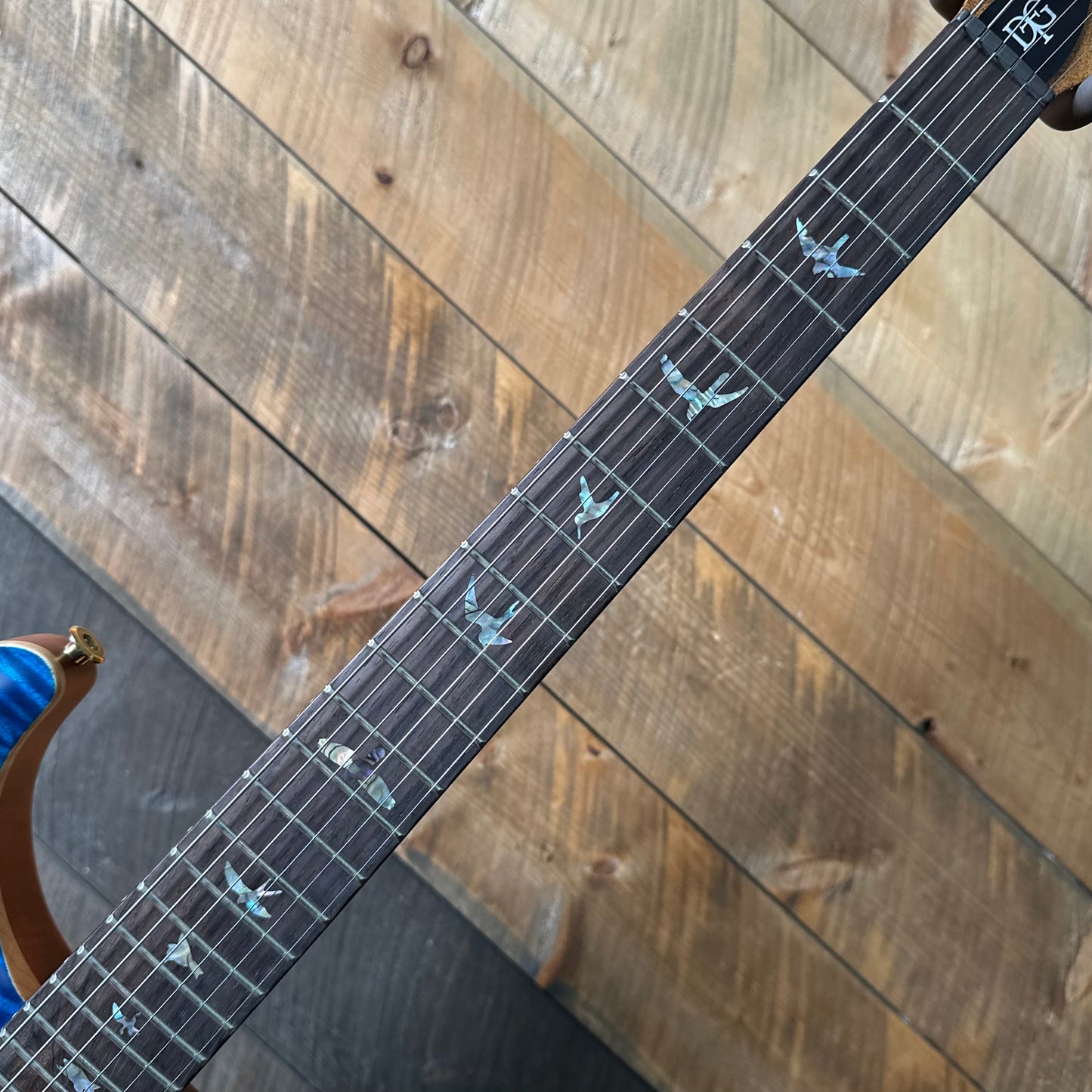 PRS DGT David Grissom Signature Wood Library Flame Maple 10 Top, Brazilian Rosewood FB - Aquamarine 410958
