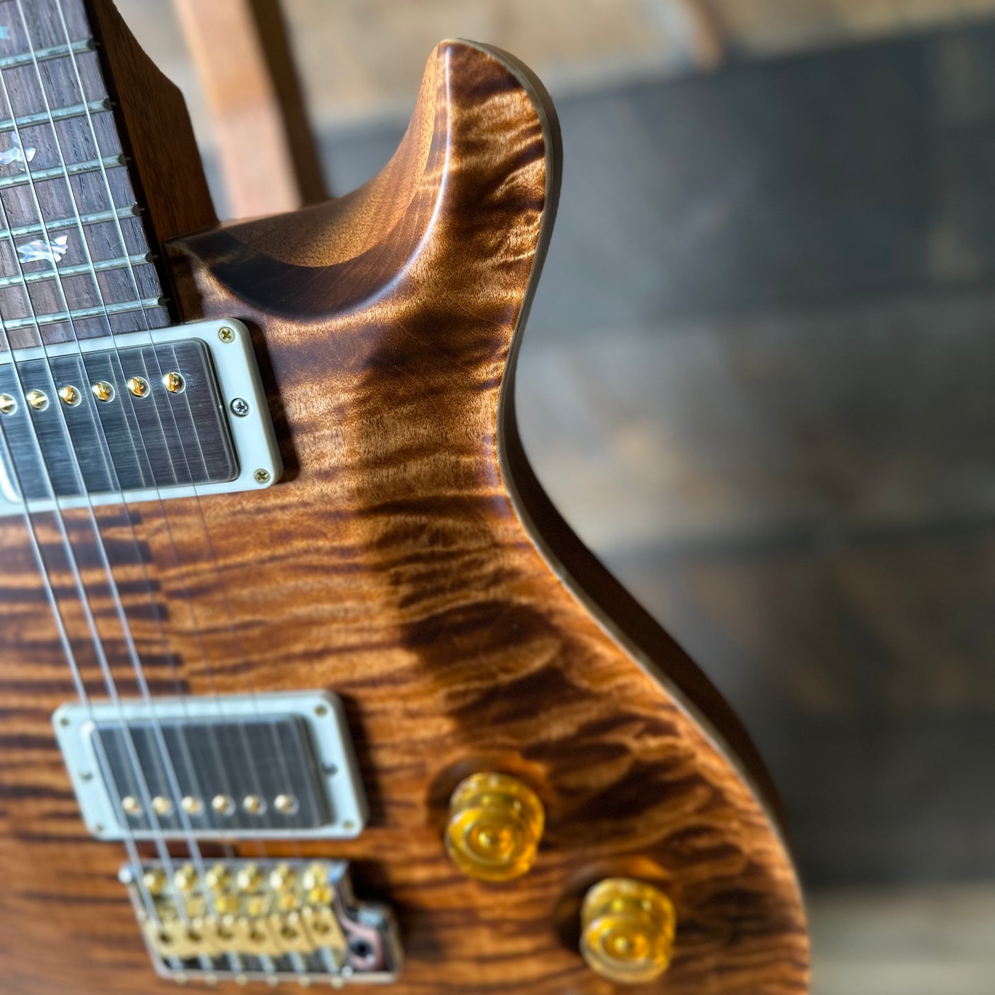 PRS DGT David Grissom Signature Wood Library Flame Maple 10 Top, Brazilian Rosewood FB - Copperhead 410963