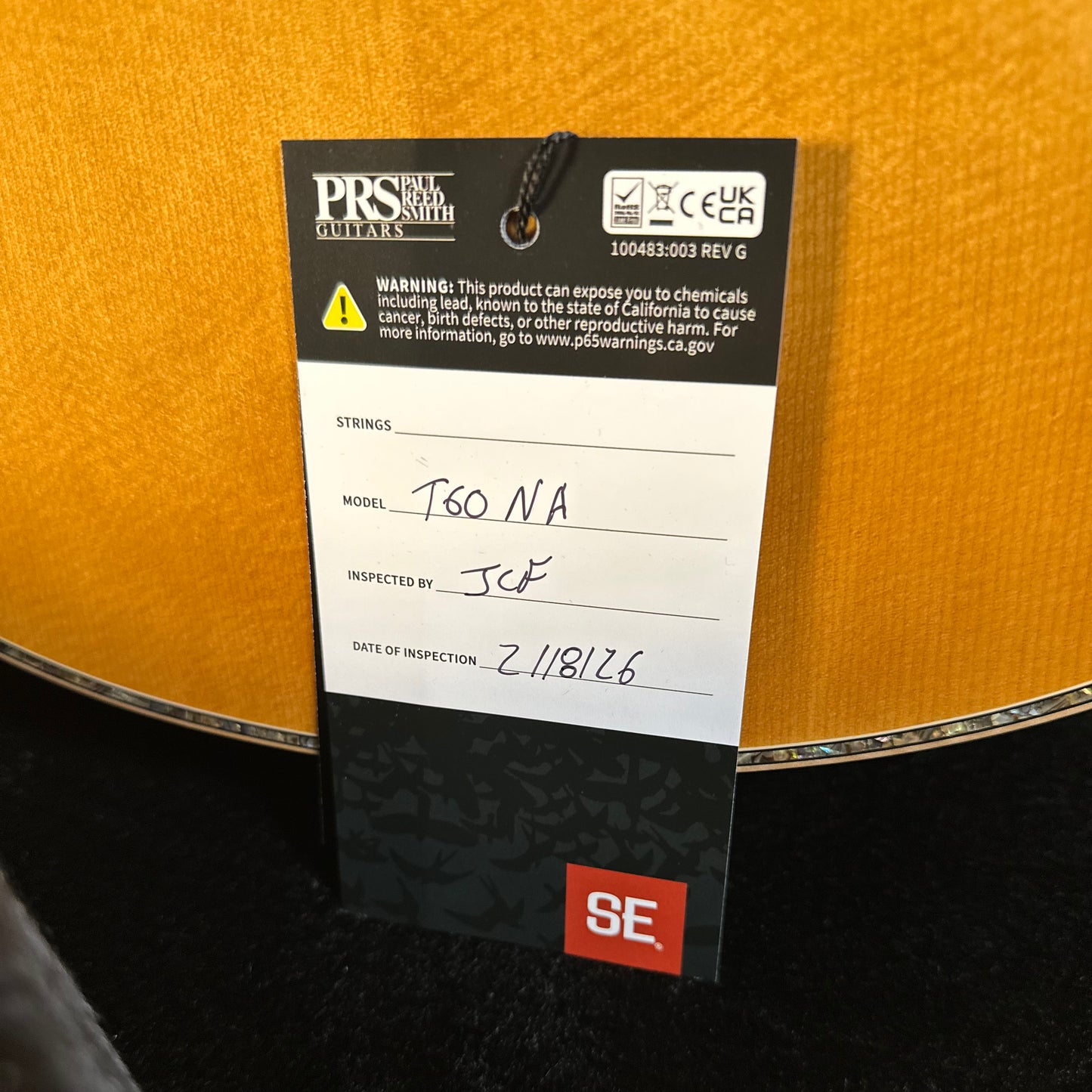 *PRS Roadshow Guitar* PRS SE Tonare T60E Acoustic - Natural
