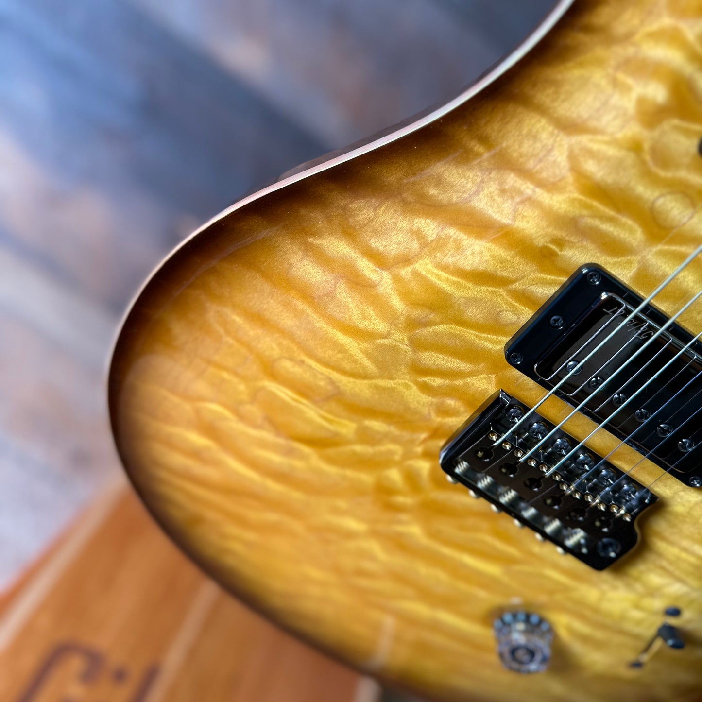 PRS Wood Library Custom 24 Quilt Top Brazilian Rosewood Fretboard! - Livingston Lemondrop 408160