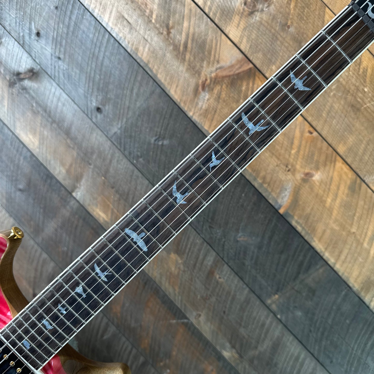 PRS Wood Library Santana Retro Korina Back & Neck Flame Maple 10 Top Ziricote FB!! - Bonnie Pink 418663