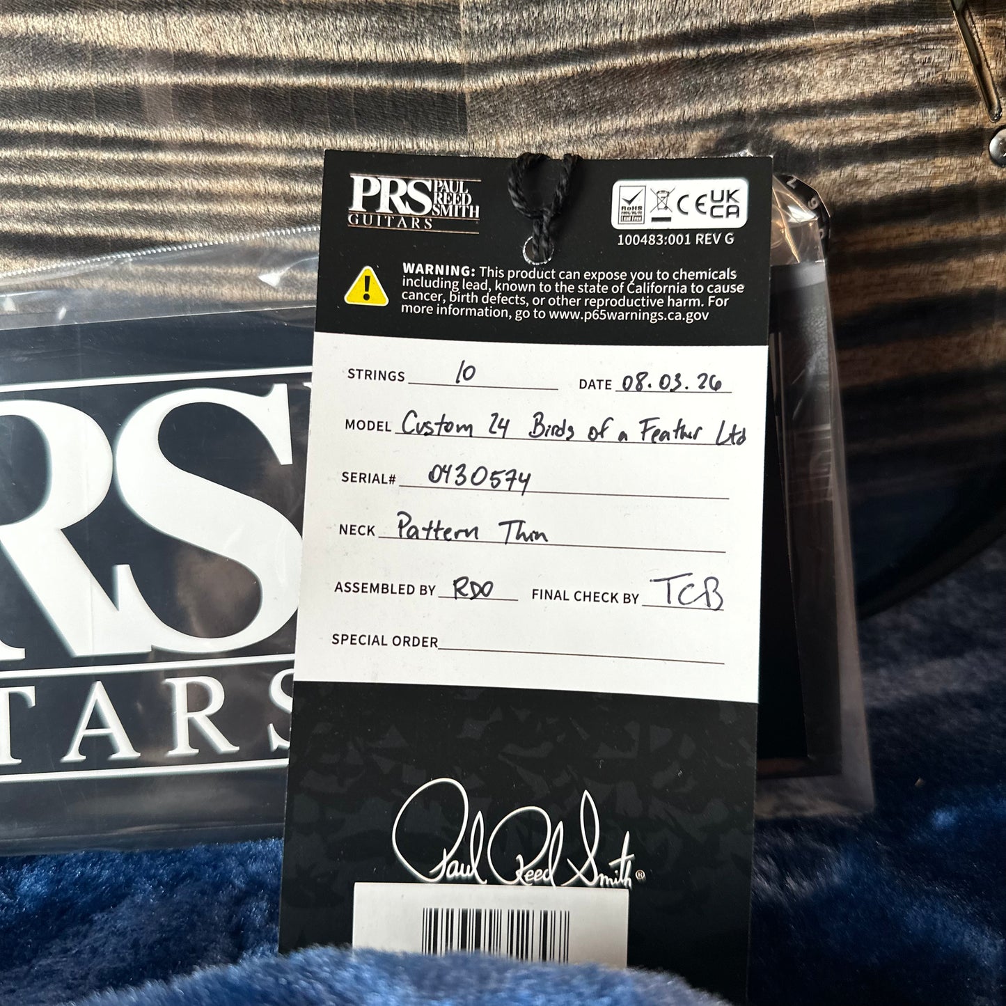 PRS Custom 24 "Birds of a Feather" Limited Edition - Charcoal Microburst 430574