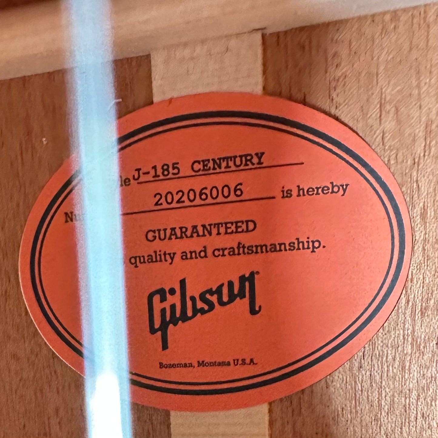 Gibson J-185 Century 12-Fret Acoustic - Vintage Amber 20206006