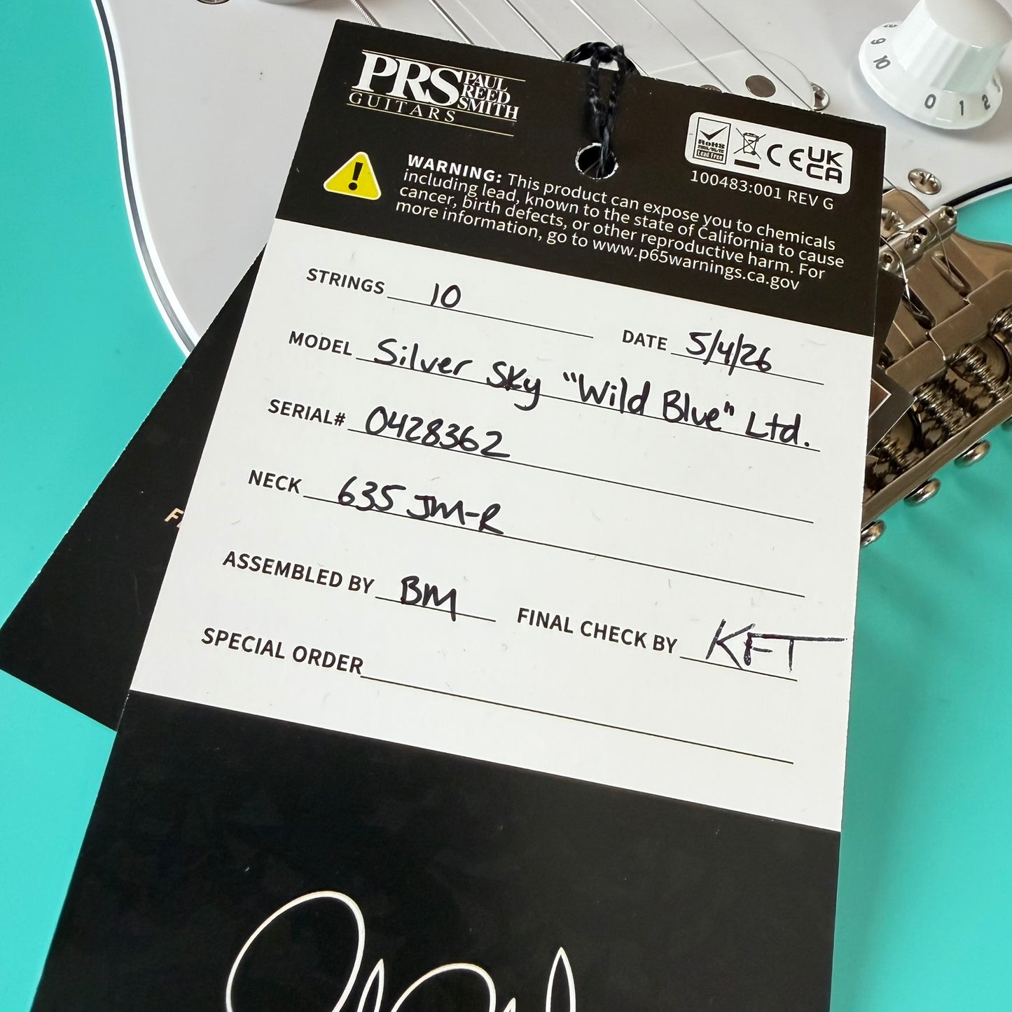 PRS Silver Sky Limited Edition Wild Blue with Rosewood Fretboard 428362