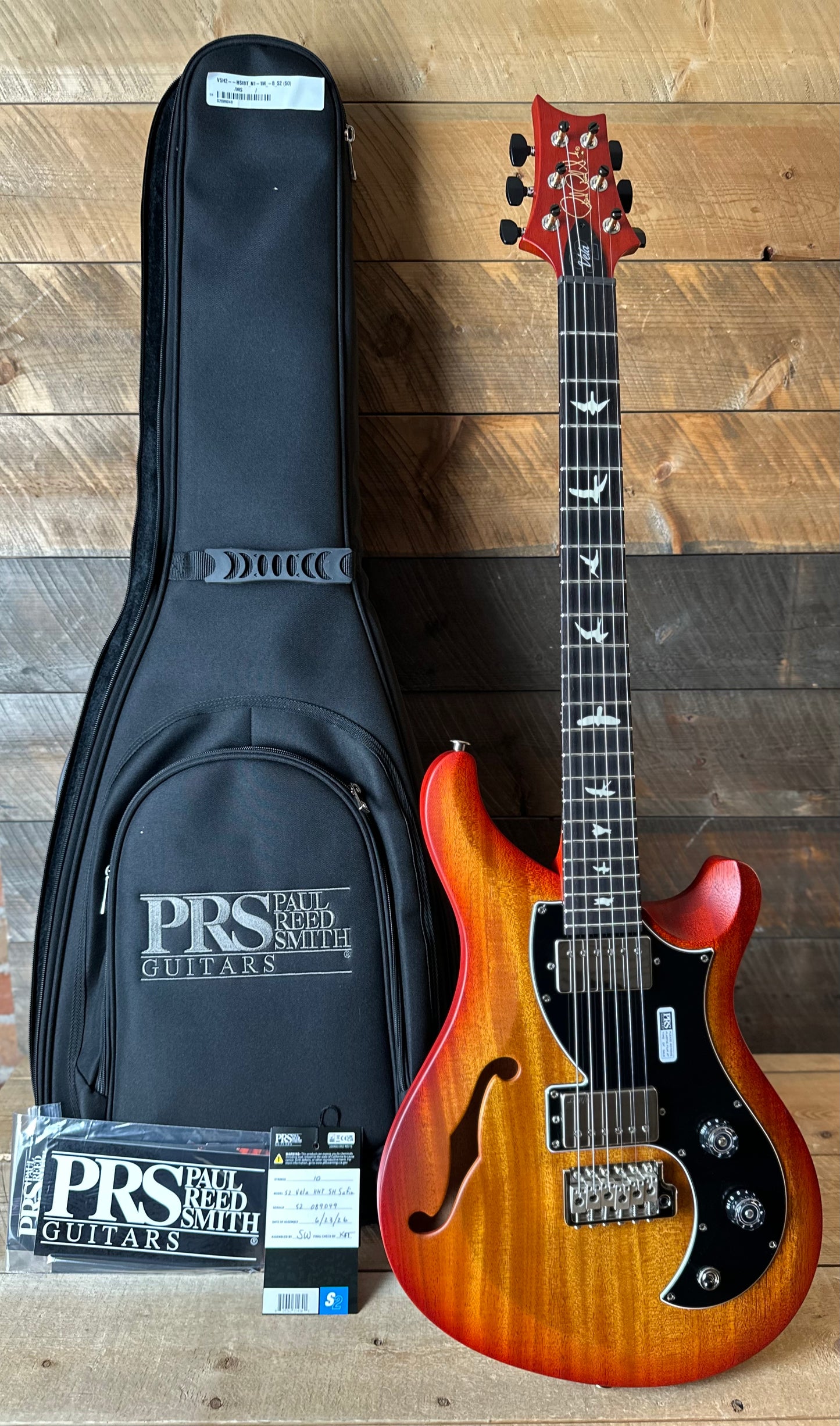 PRS S2 Vela Semi-Hollow HHT Quimper Edition – McCarty Sunburst Satin Nitro USA Electric Guitar S2089049